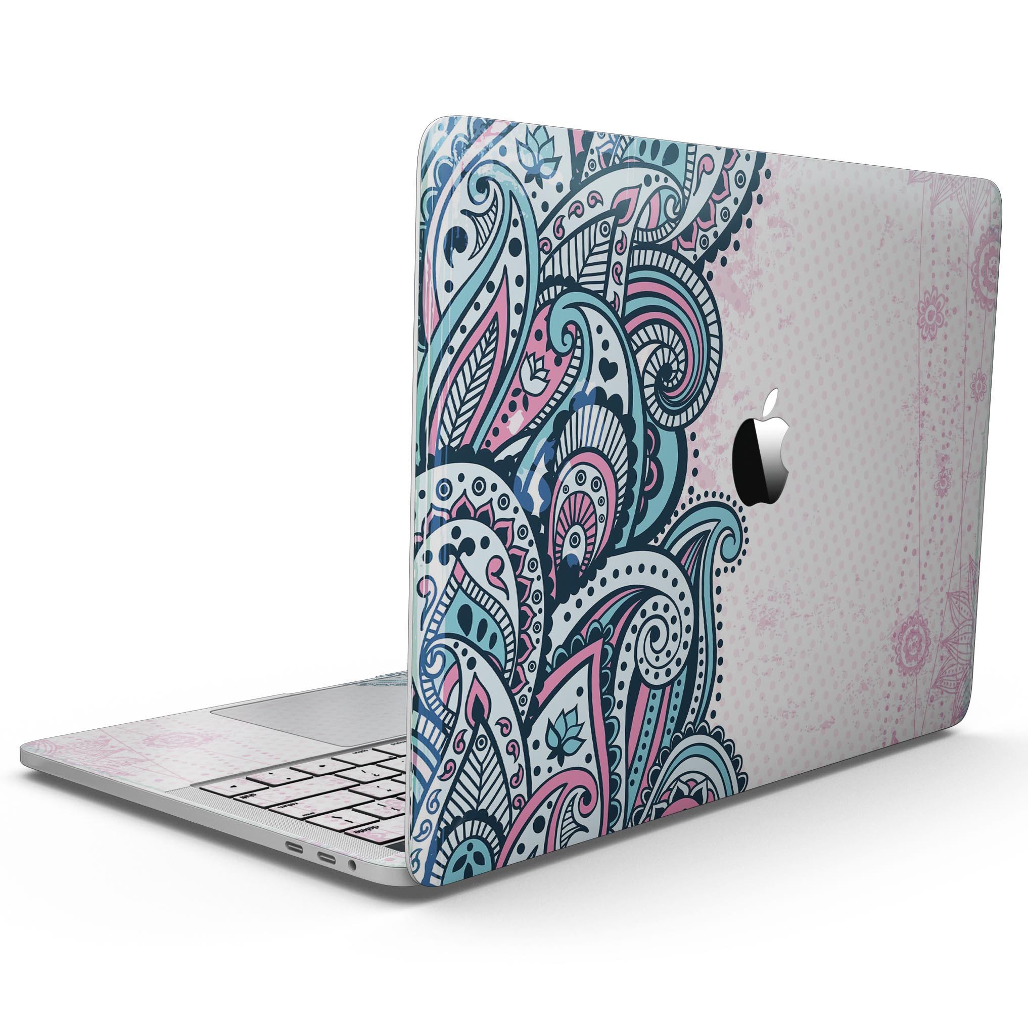 Colorful Ethnic Sprouts skin kit for 13" MacBook Pro without Touch Bar, showcasing vibrant ethnic patterns and textures.