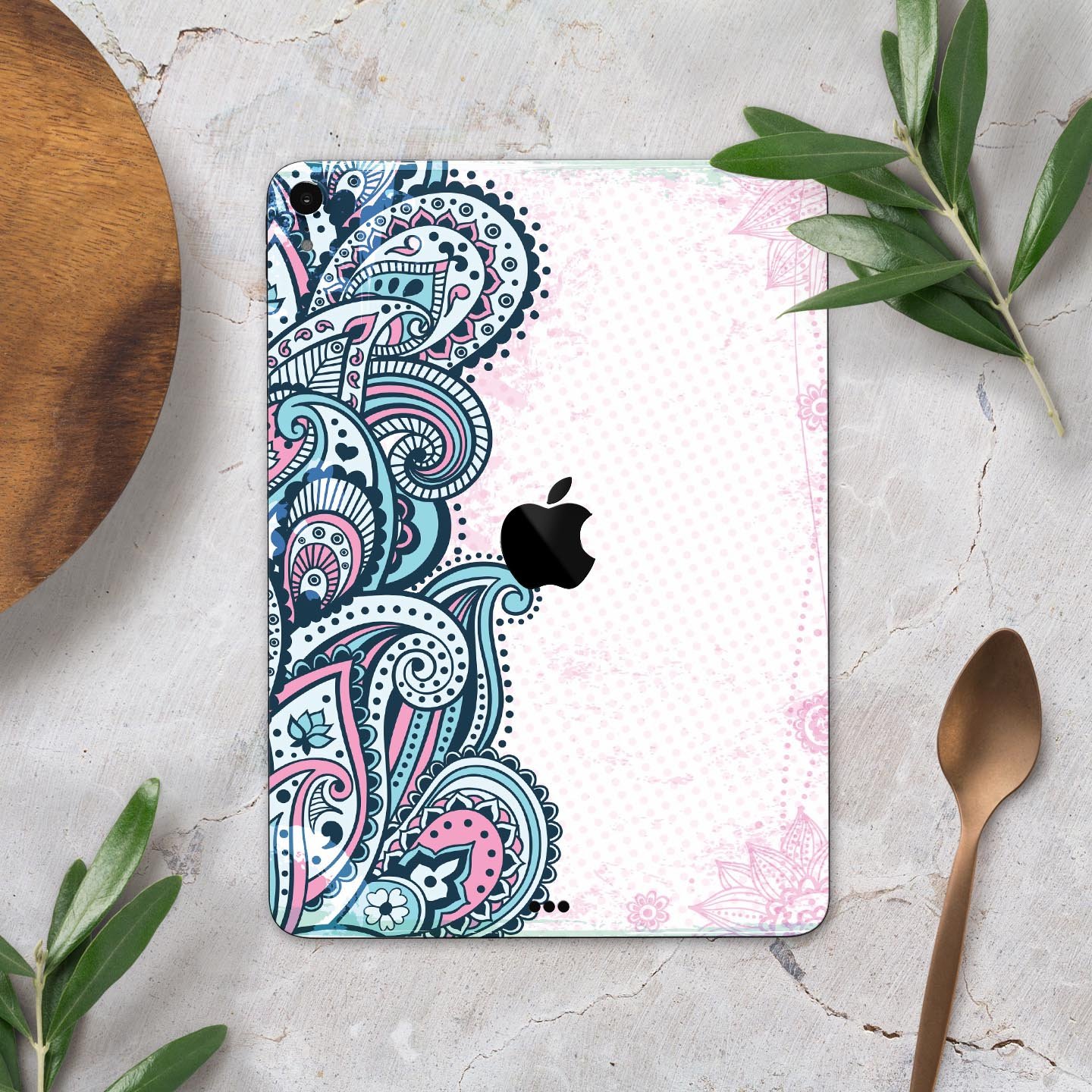 Colorful Ethnic Sprouts skin decal for Apple iPad Pro, showcasing vibrant ethnic patterns and premium 3M material.