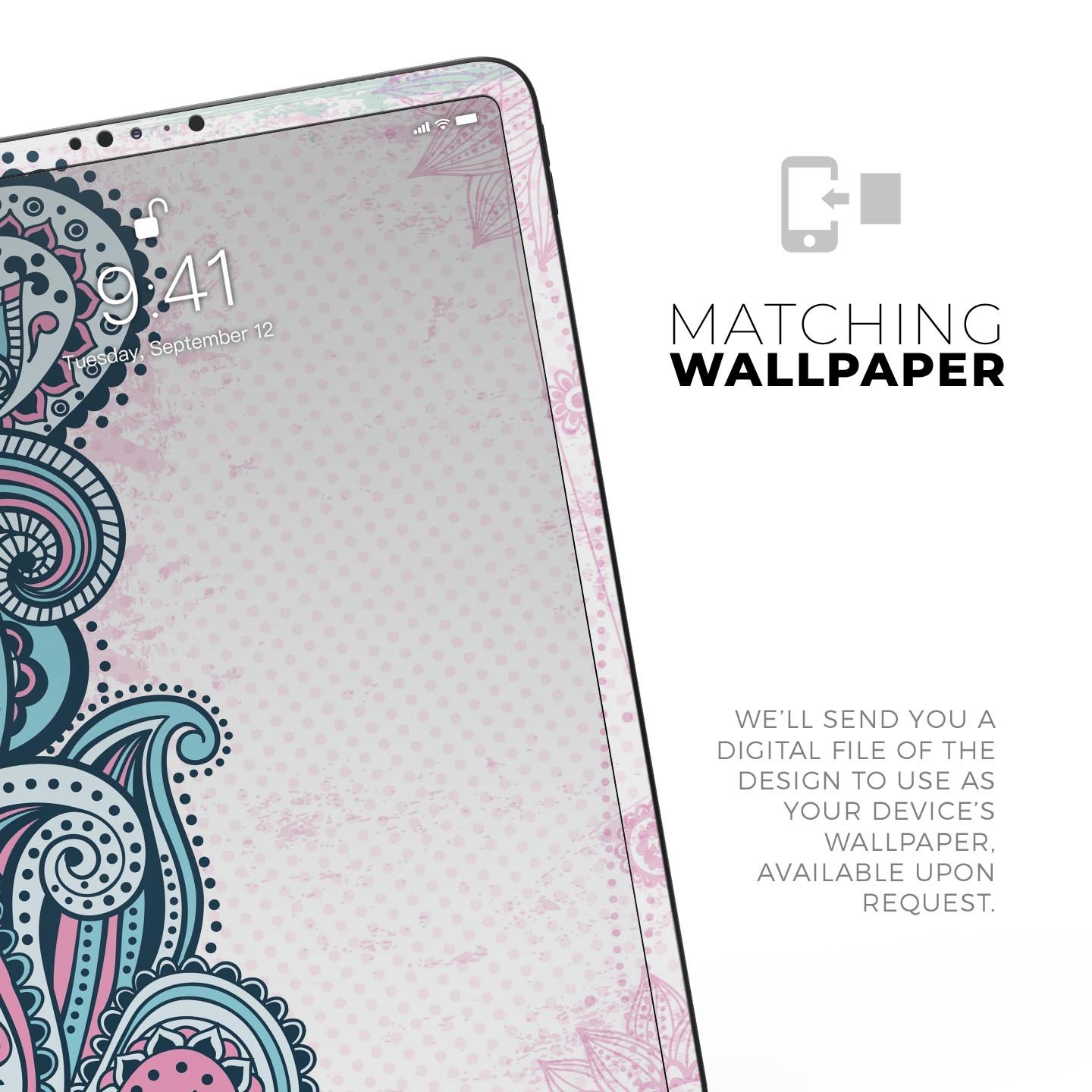 Colorful Ethnic Sprouts skin decal for Apple iPad Pro, showcasing vibrant ethnic patterns and premium 3M material.