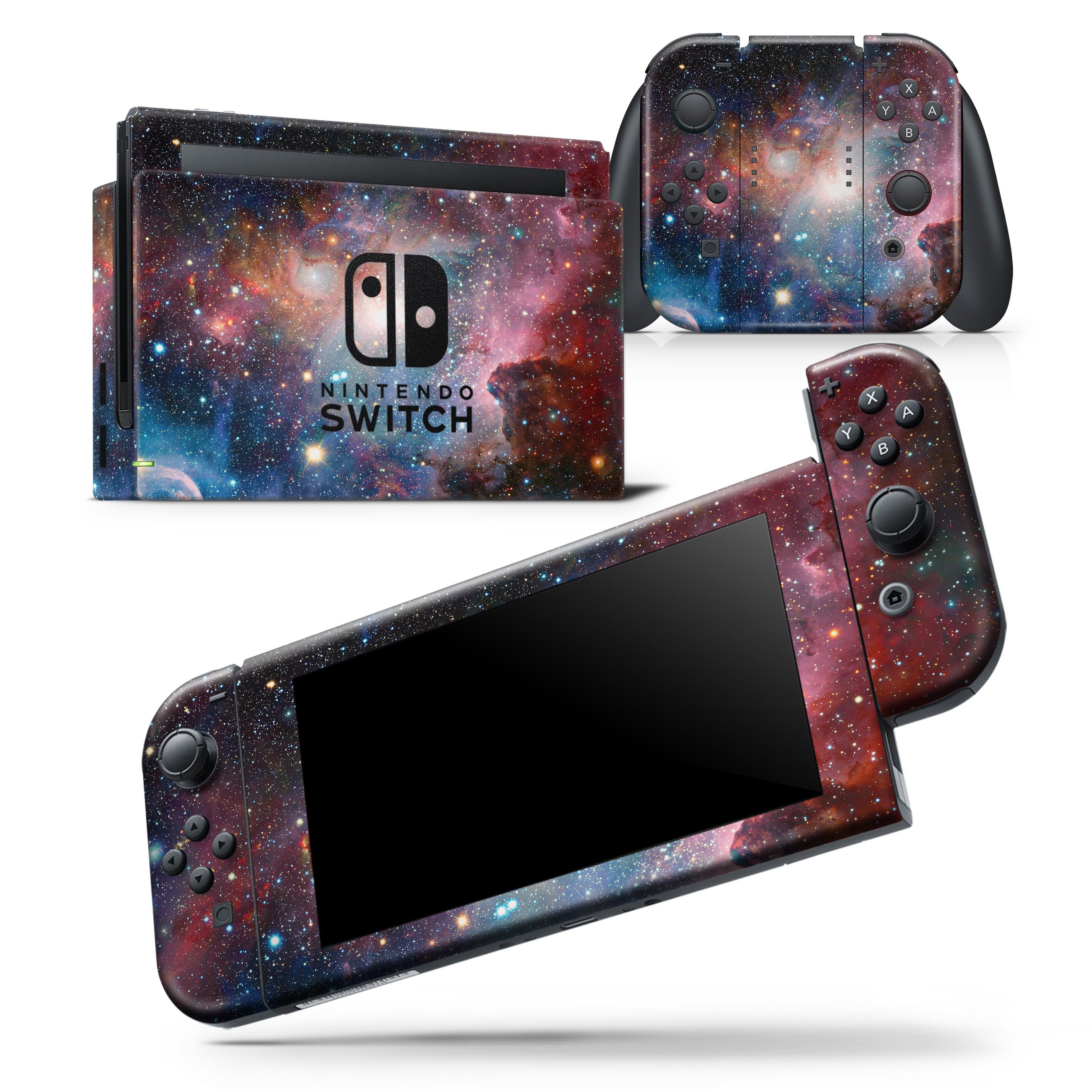 Colorful Galaxy V492 skin wrap decal for Nintendo Switch Lite, showcasing vibrant colors and a sleek design that fits snugly on the device.