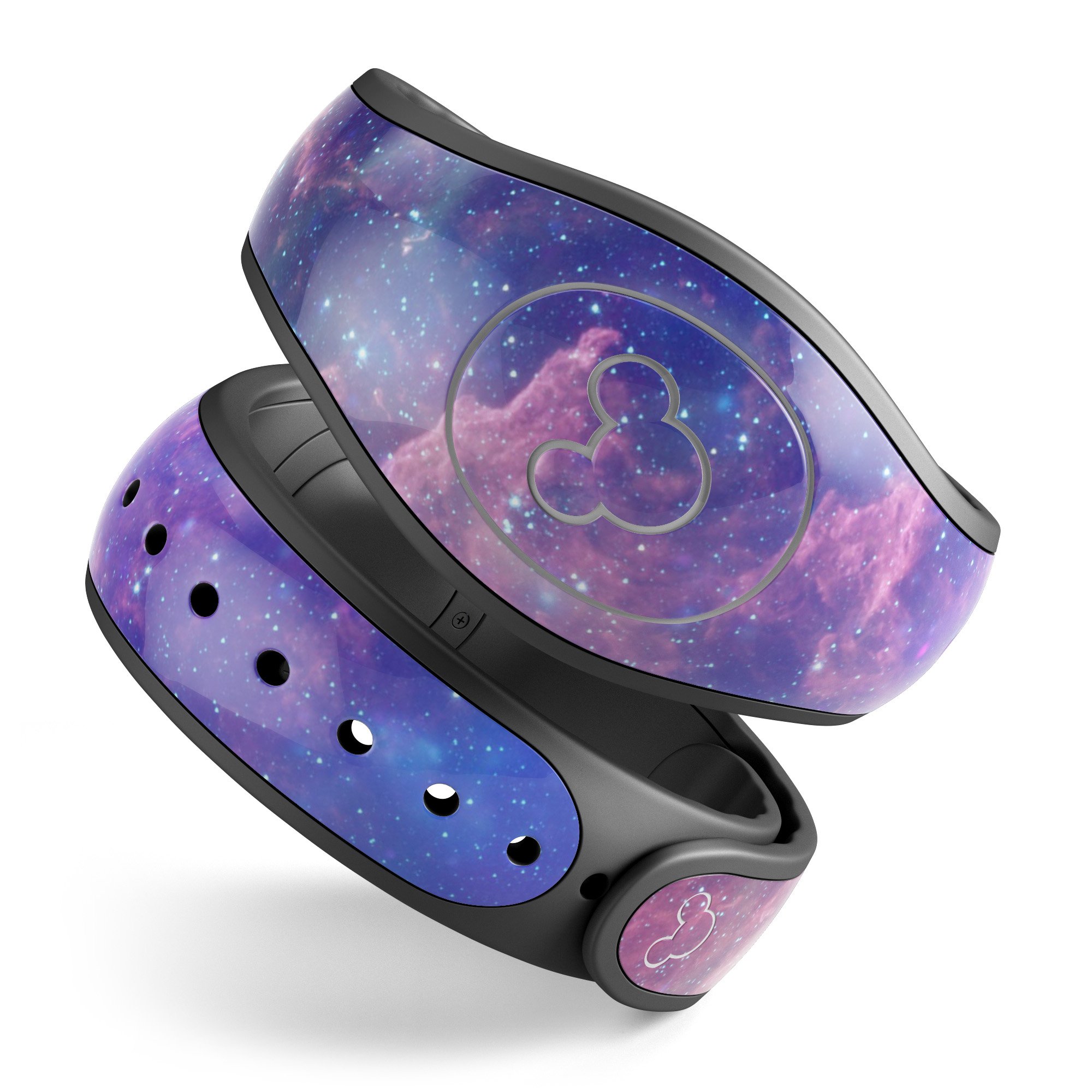 Colorful Nebula decal skin wrap kit for Disney Magic Band, showcasing vibrant colors and intricate design.