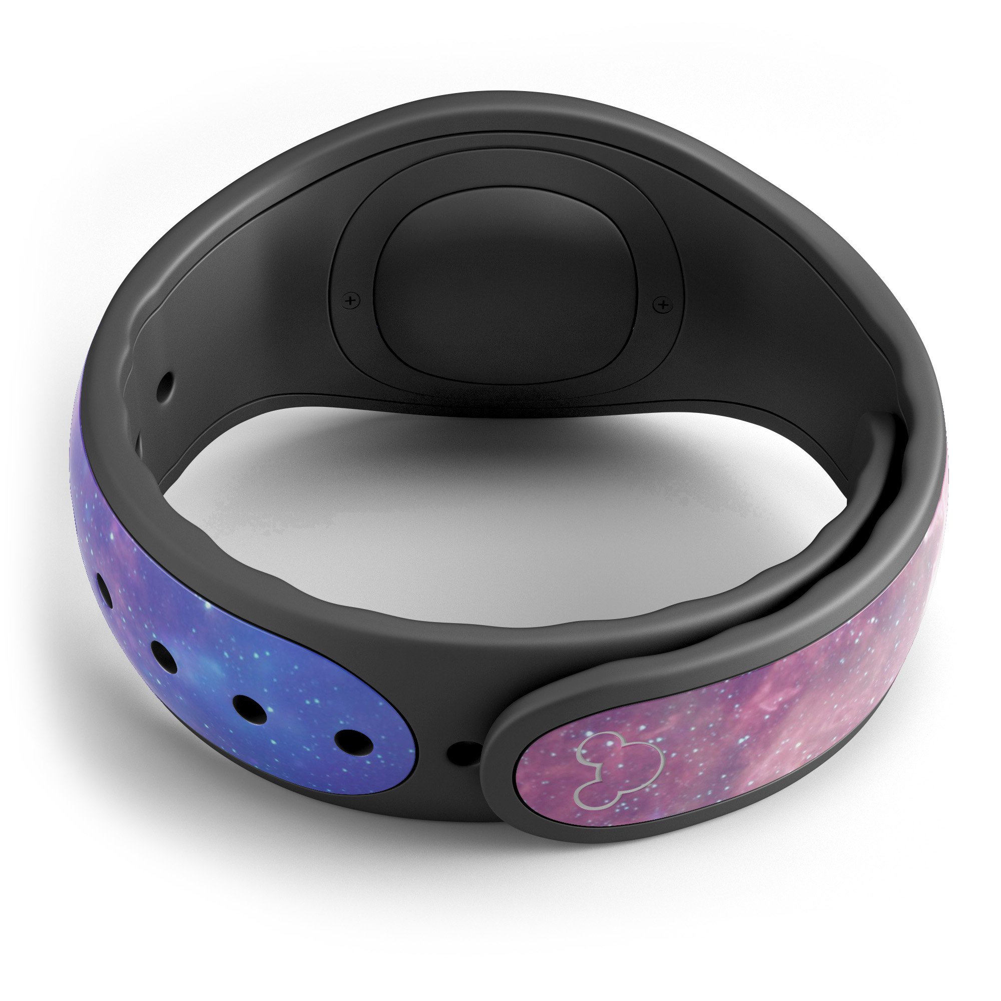 Colorful Nebula decal skin wrap kit for Disney Magic Band, showcasing vibrant colors and intricate design.