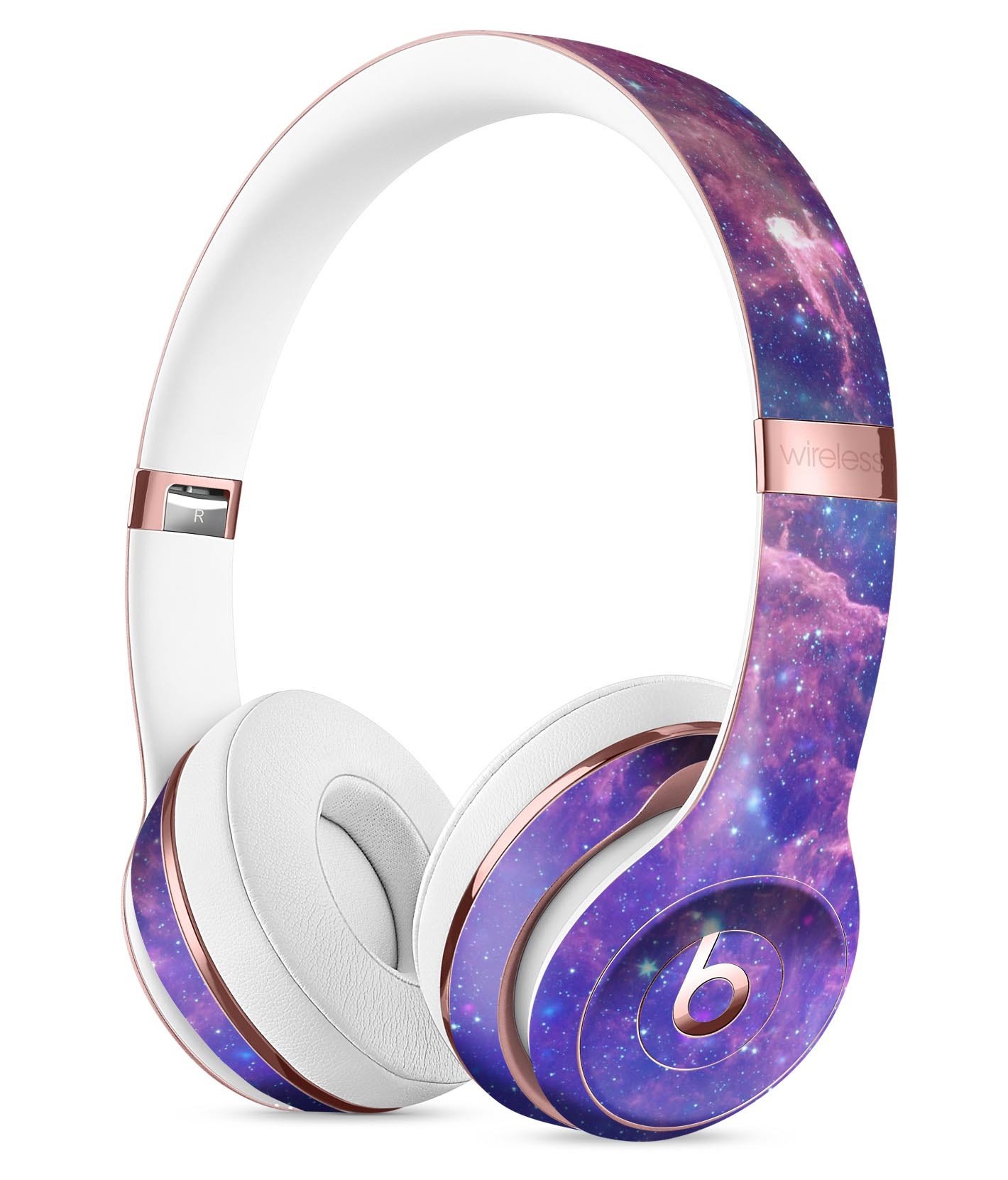 Colorful Nebula Full-Body Skin Kit designed for Beats by Dre Solo 3 Wireless Headphones, showcasing vibrant colors and a sleek design.