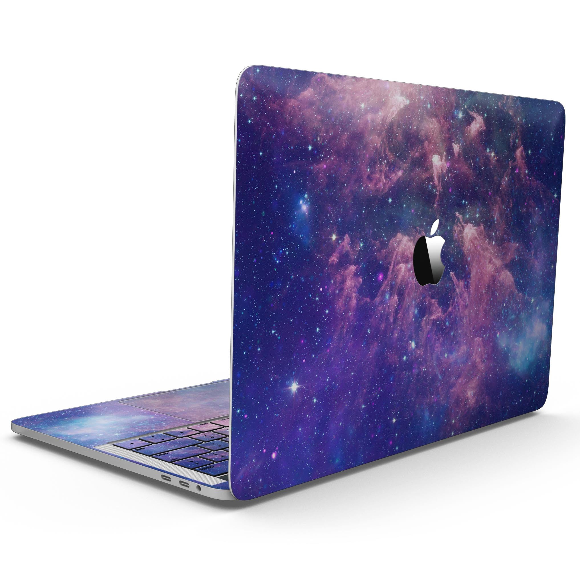 Colorful Nebula skin kit for MacBook Pro with Touch Bar, showcasing vibrant nebula design on premium vinyl.