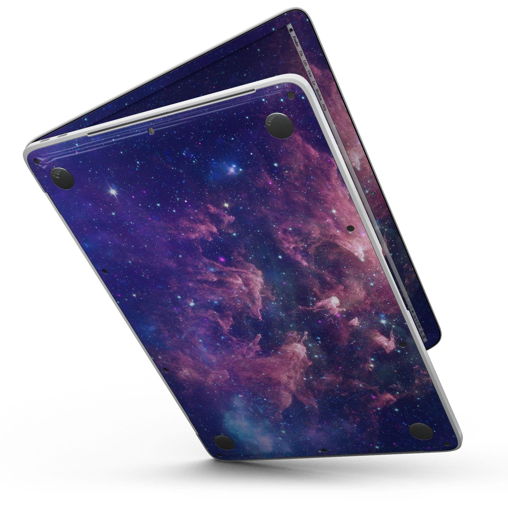 Colorful Nebula skin kit for MacBook Pro with Touch Bar, showcasing vibrant nebula design on premium vinyl.