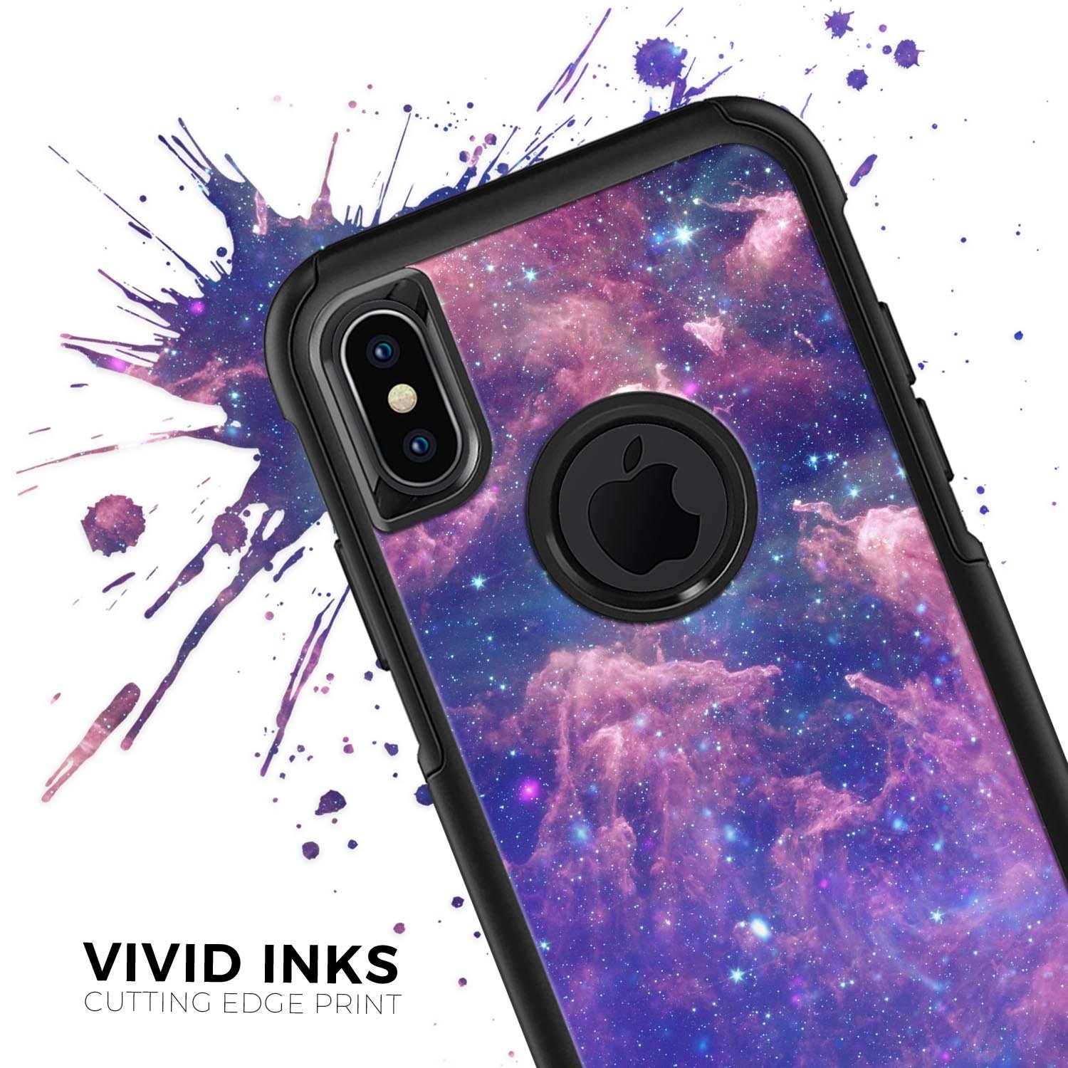 Colorful Nebula Skin Kit designed for iPhone OtterBox cases, featuring a vibrant nebula design and premium 3M materials.