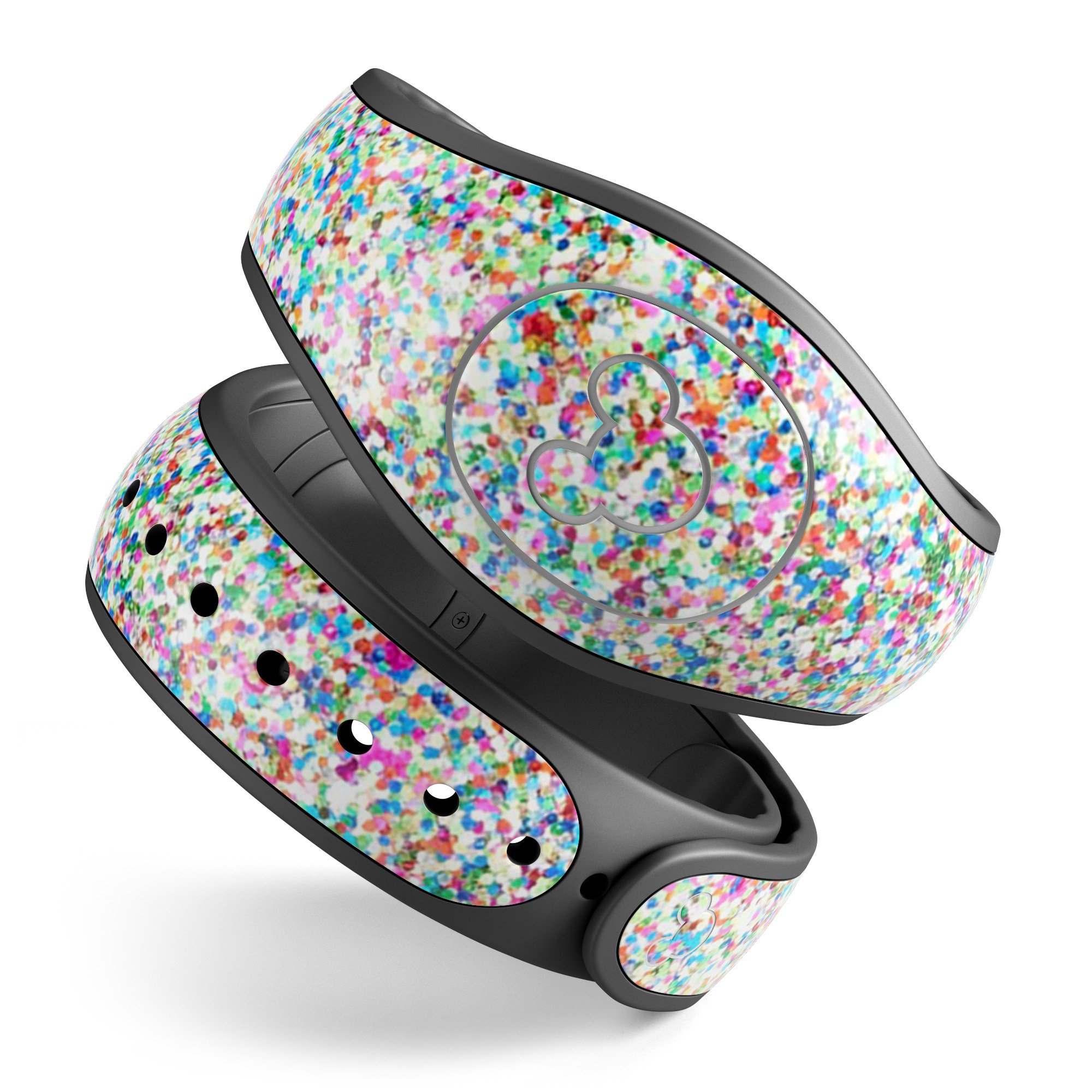 Colorful small sprinkles decal skin wrap kit for Disney Magic Band, showcasing vibrant colors and trendy design.