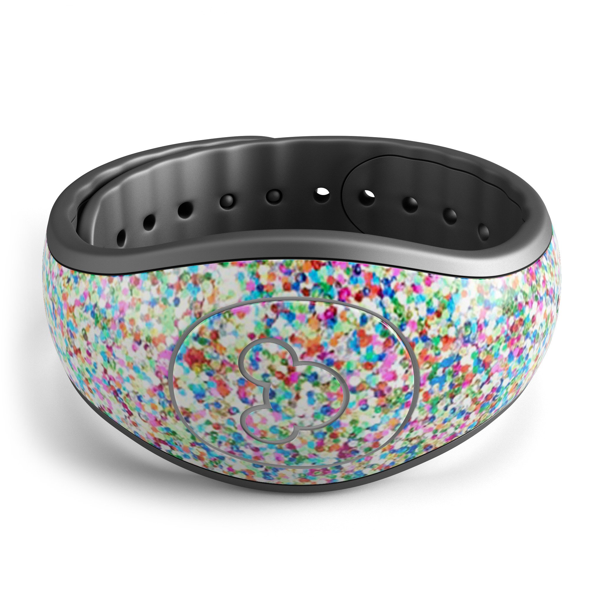 Colorful small sprinkles decal skin wrap kit for Disney Magic Band, showcasing vibrant colors and trendy design.