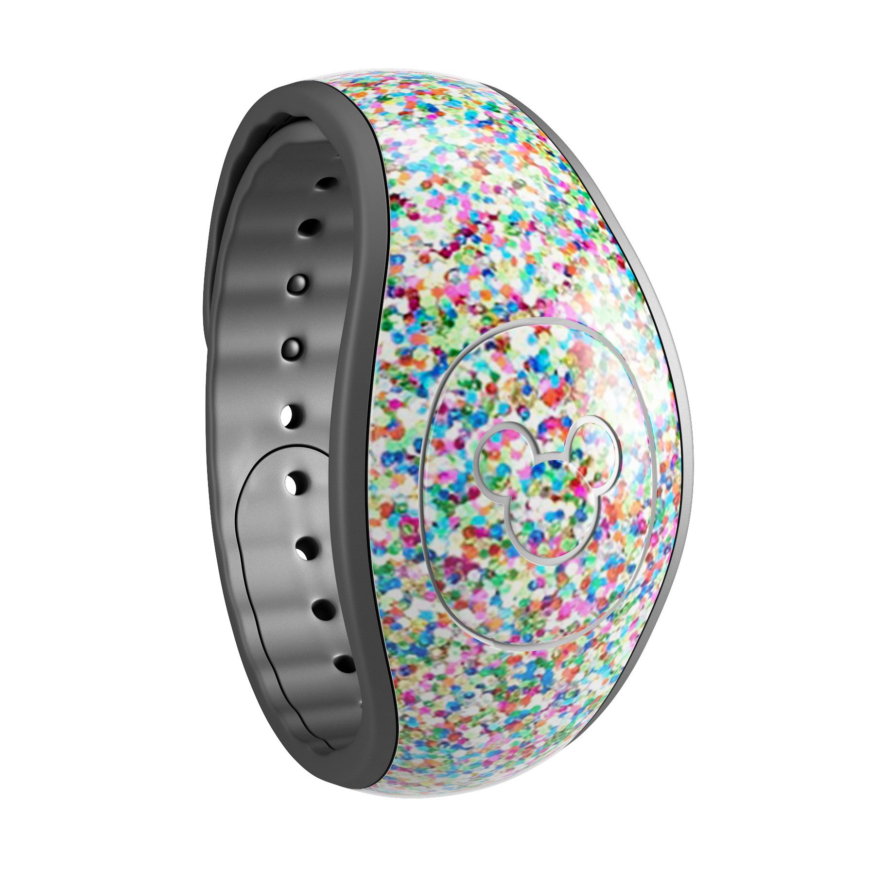 Colorful small sprinkles decal skin wrap kit for Disney Magic Band, showcasing vibrant colors and trendy design.