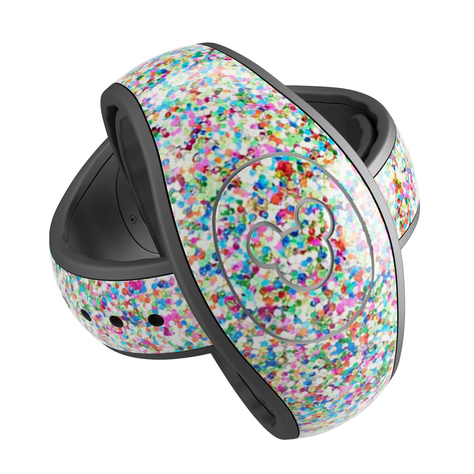 Colorful small sprinkles decal skin wrap kit for Disney Magic Band, showcasing vibrant colors and trendy design.