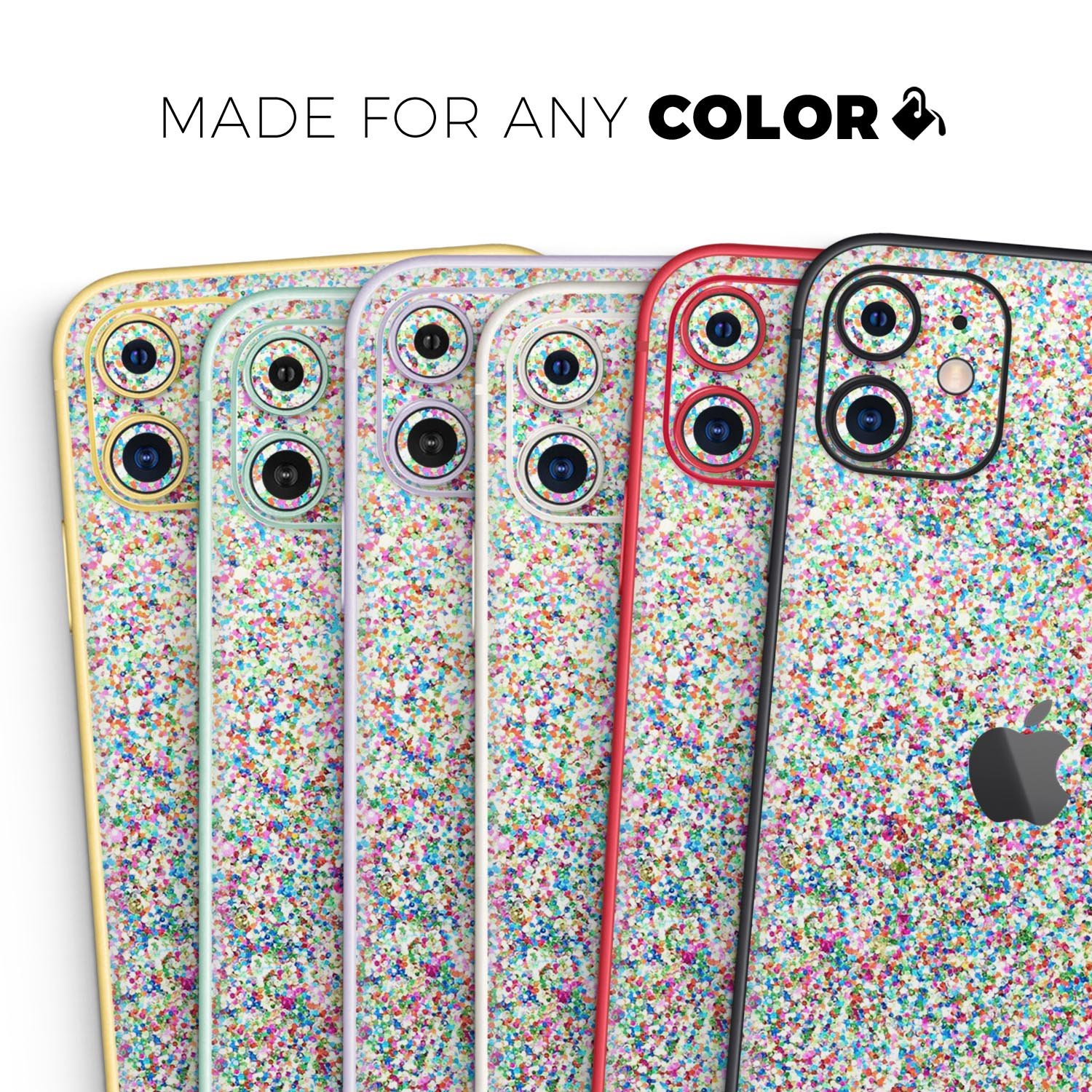 Colorful Small Sprinkles skin for Apple iPhone, showcasing vibrant colors and a sleek design.