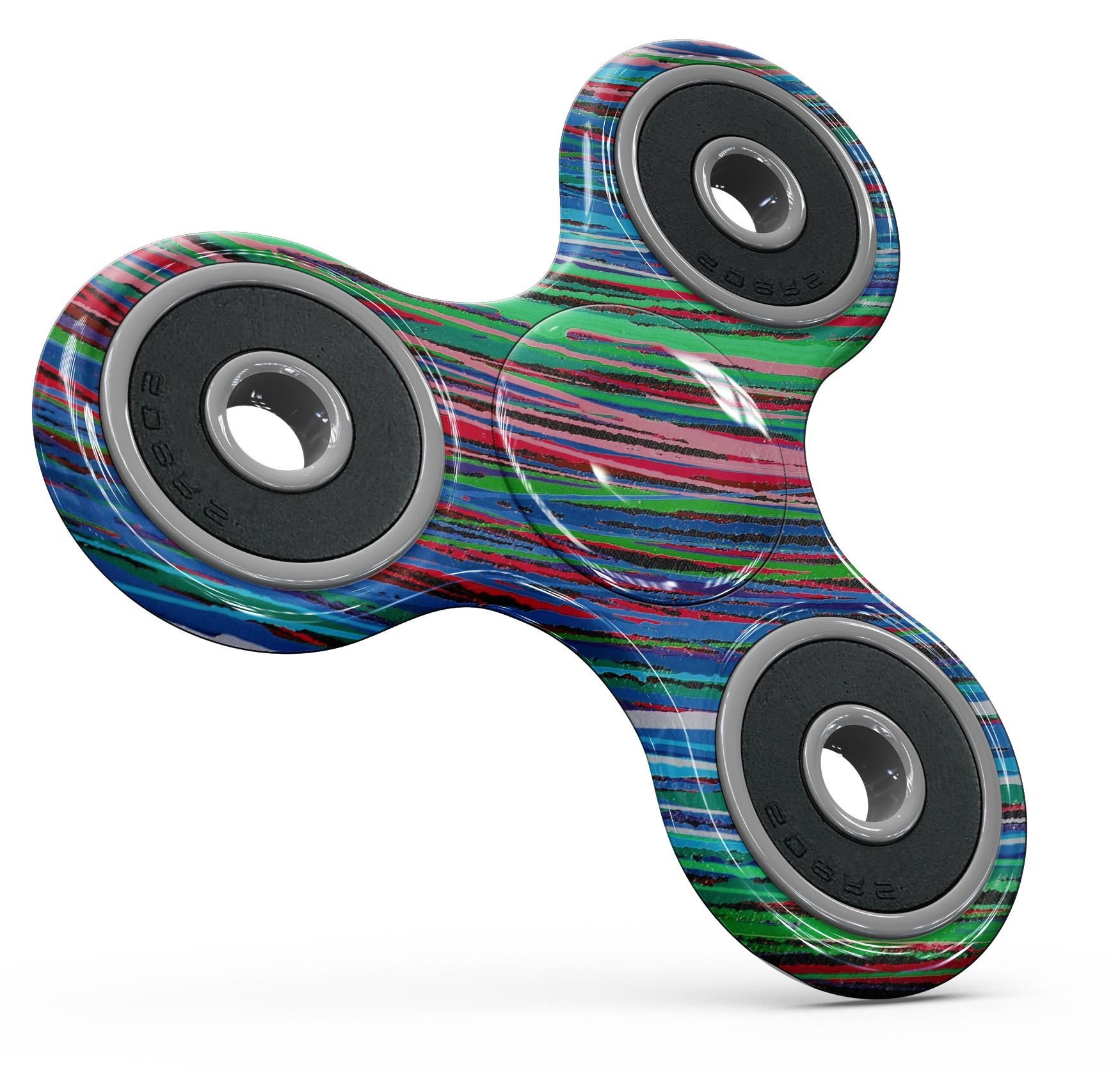 Colorful Strokes Full-Body Fidget Spinner Skin-Kit showcasing vibrant designs and premium vinyl material.