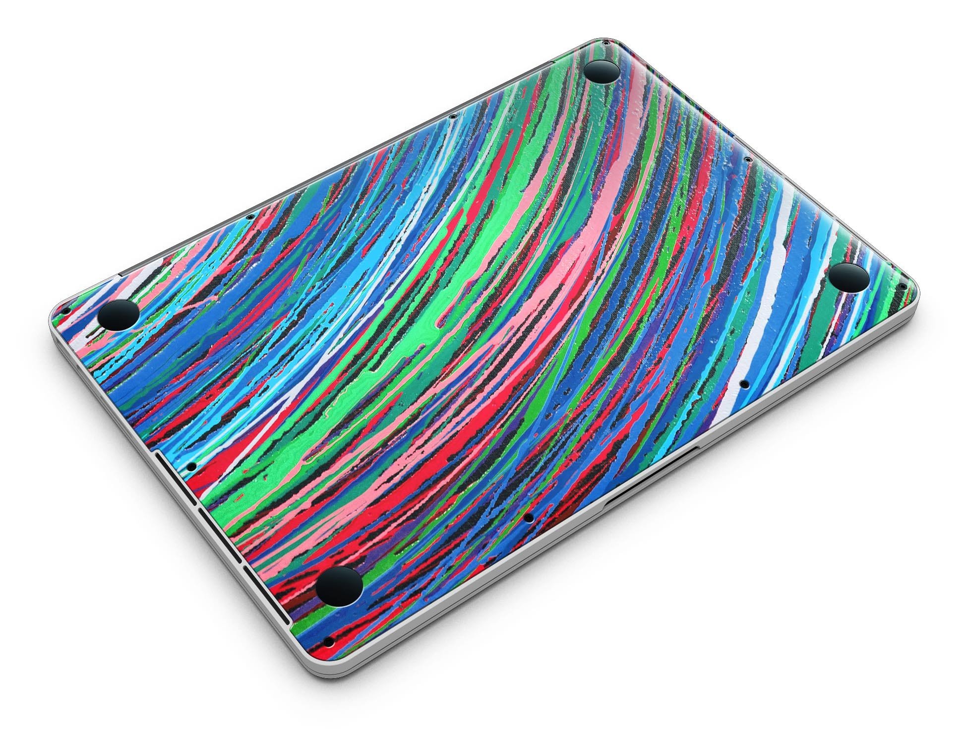 Colorful Strokes full-coverage skin for MacBook Pro with Retina Display, showcasing vibrant designs and a perfect fit.