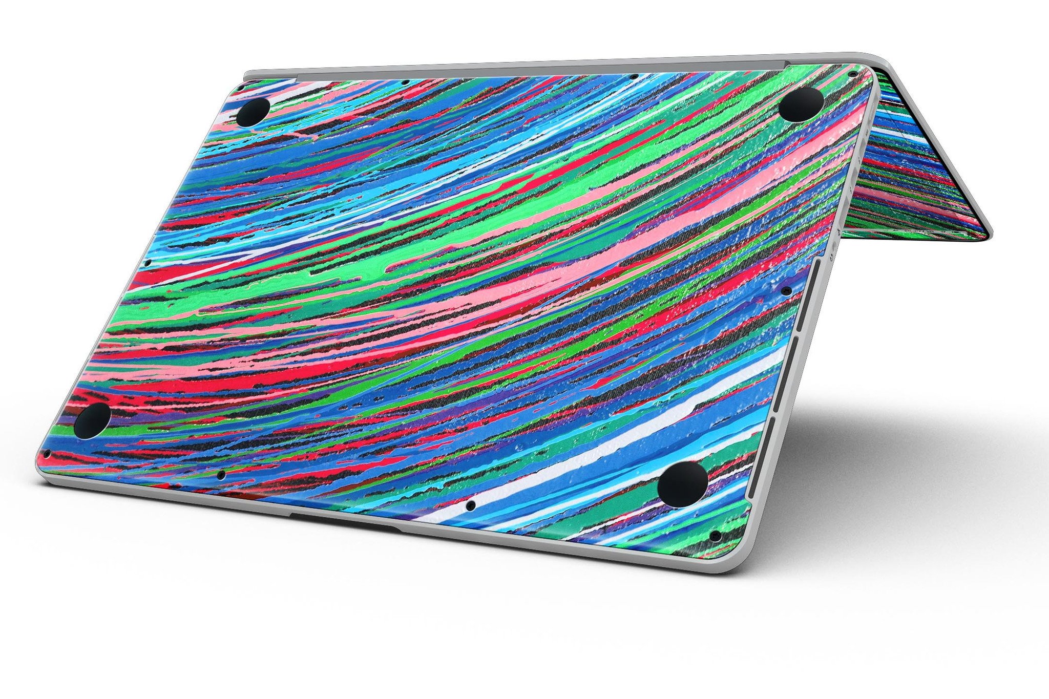 Colorful Strokes full-coverage skin for MacBook Pro with Retina Display, showcasing vibrant designs and a perfect fit.