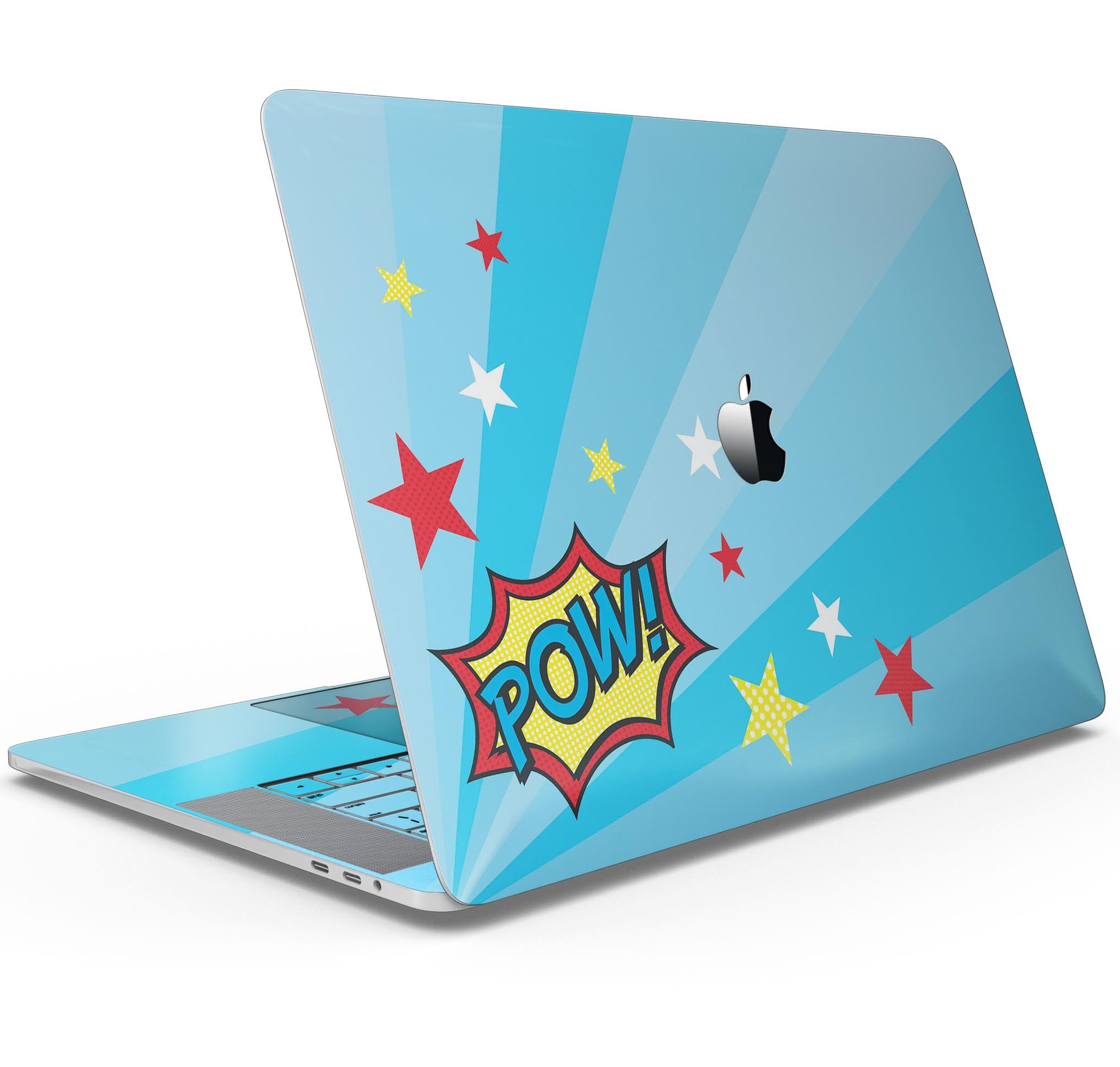 Comic Book Actions V5 Skin Decal Wrap Kit for Apple MacBook, showcasing vibrant comic book design and premium vinyl material.