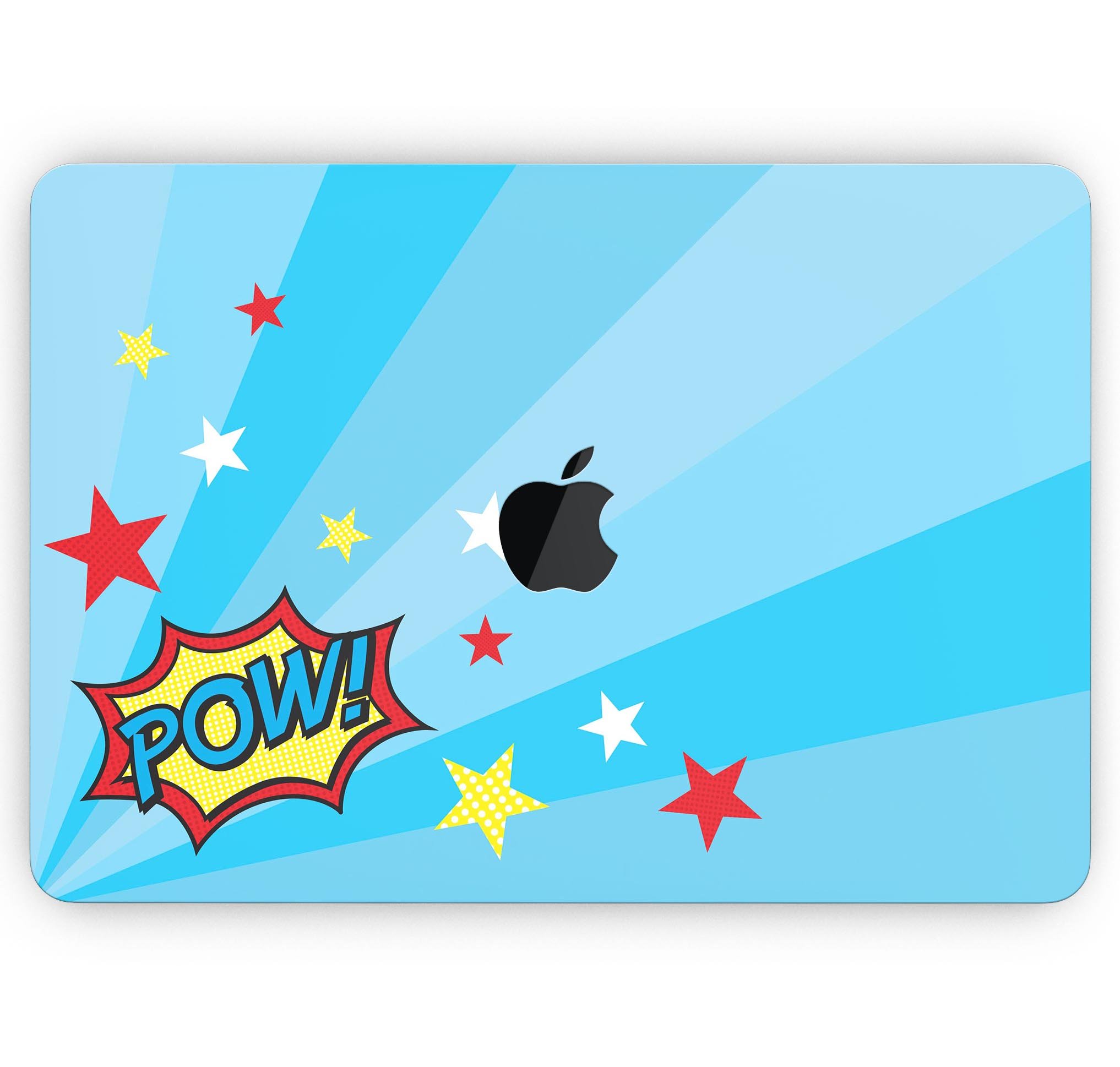 Comic Book Actions V5 Skin Decal Wrap Kit for Apple MacBook, showcasing vibrant comic book design and premium vinyl material.