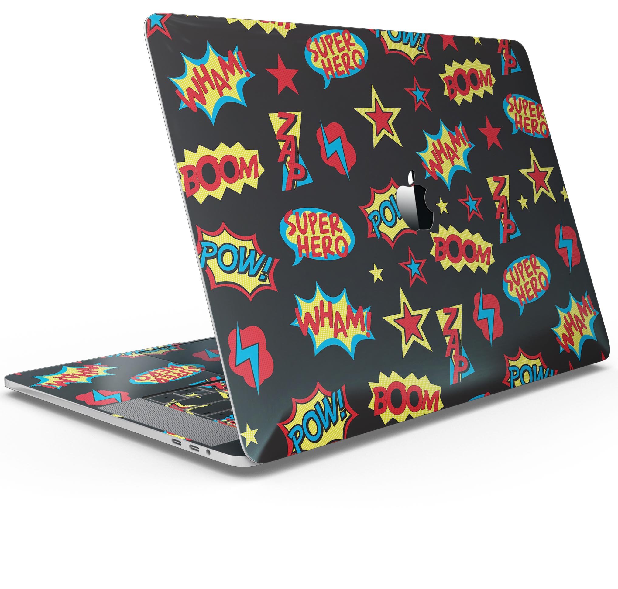 Stylish Comic Series skinz for Apple MacBook Pro, showcasing vibrant comic book designs.