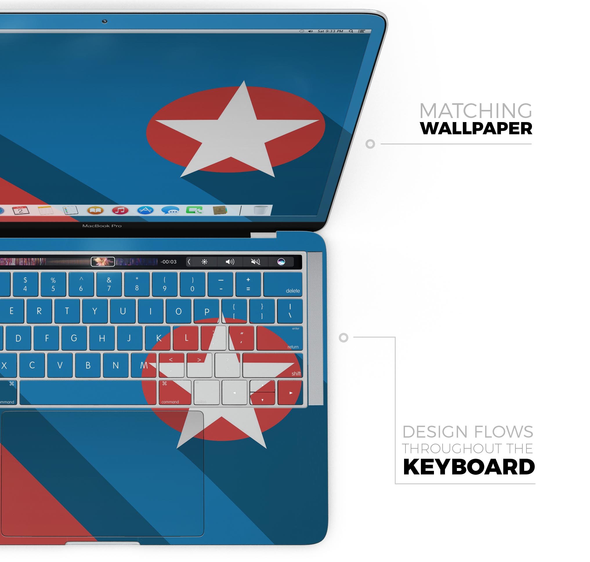 Dark Super Hero Wars 11 skin for MacBook Pro, showcasing vibrant design and premium vinyl material.