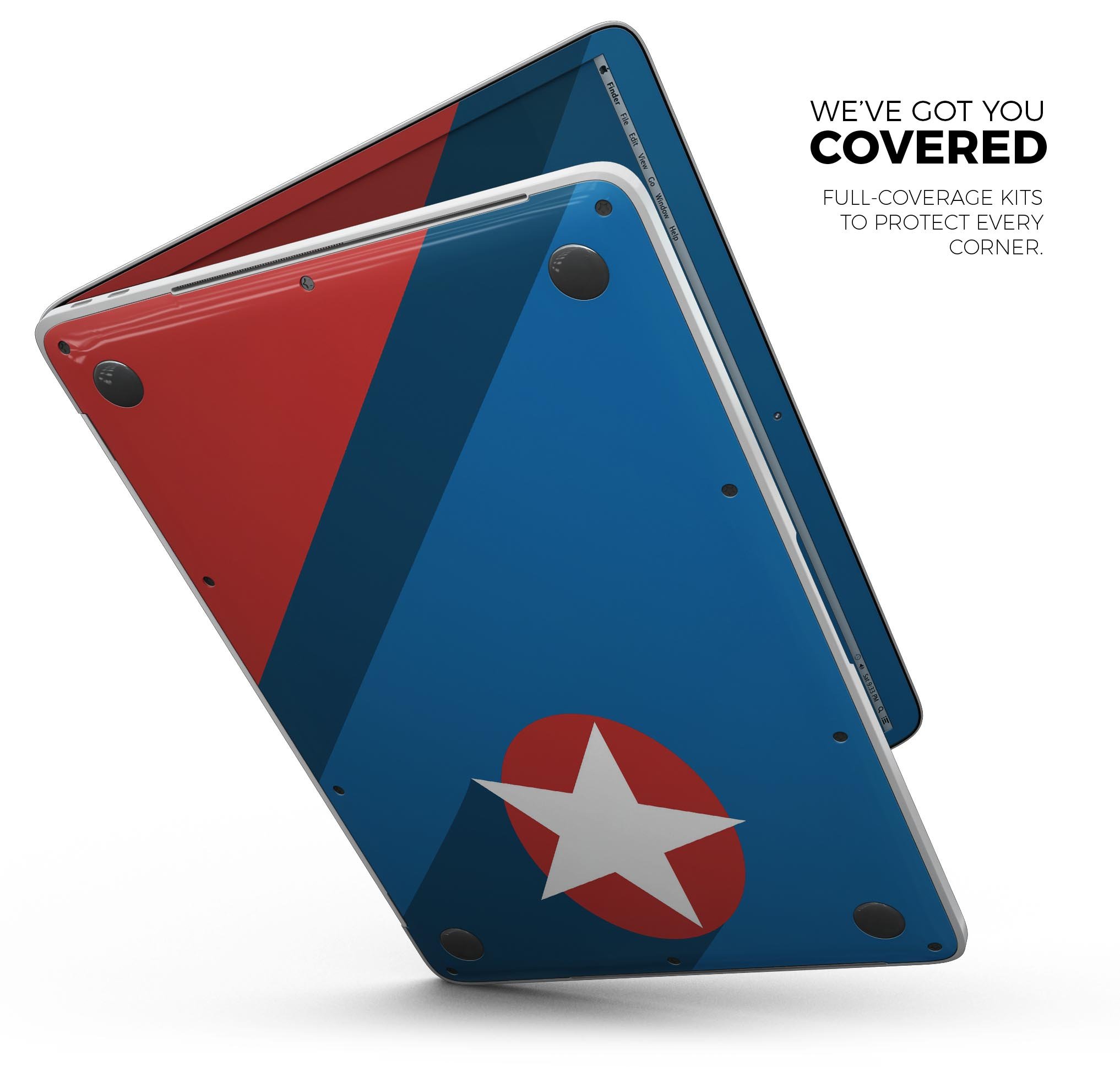 Dark Super Hero Wars 11 skin for MacBook Pro, showcasing vibrant design and premium vinyl material.