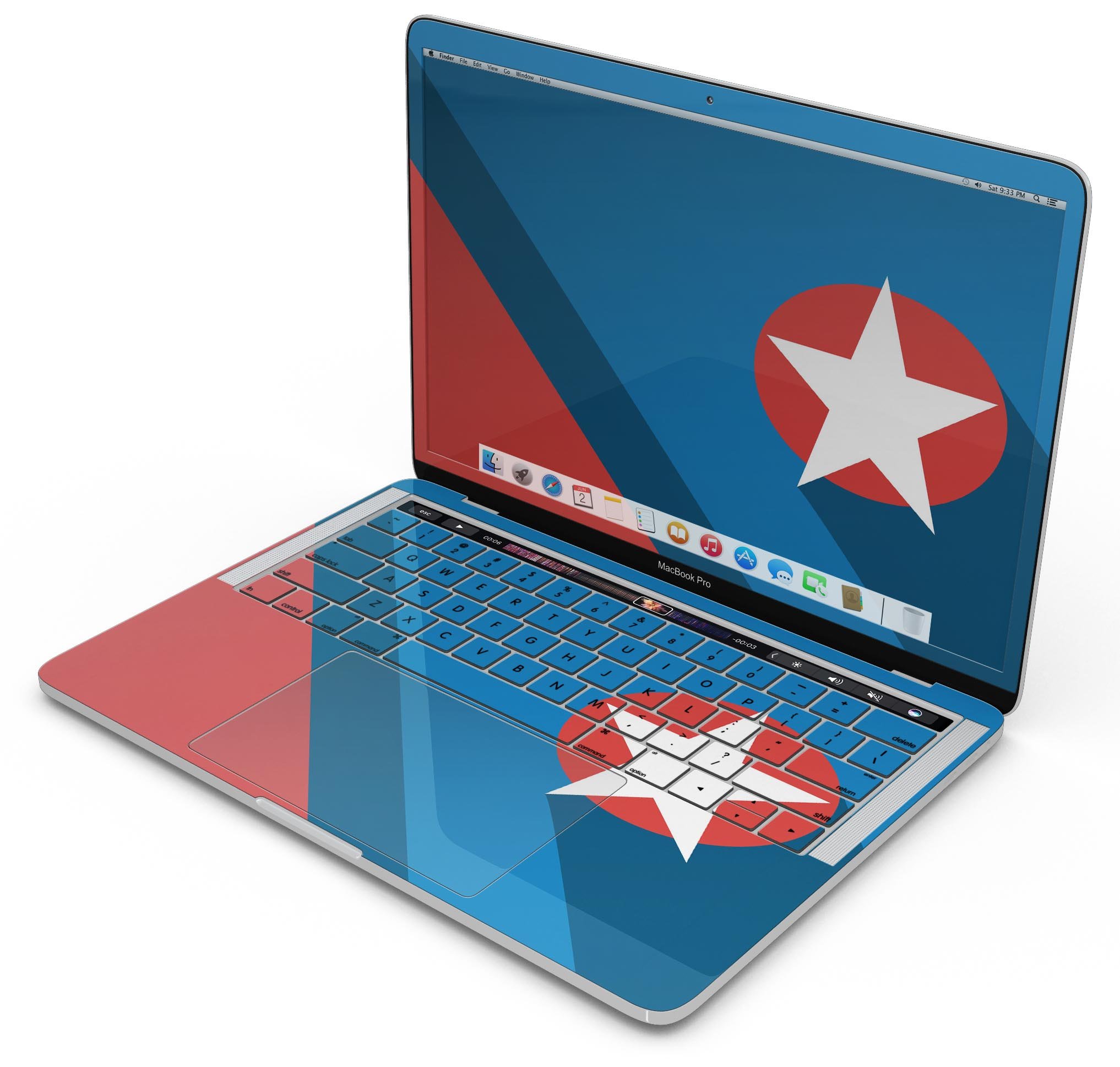 Dark Super Hero Wars 11 skin for MacBook Pro, showcasing vibrant design and premium vinyl material.