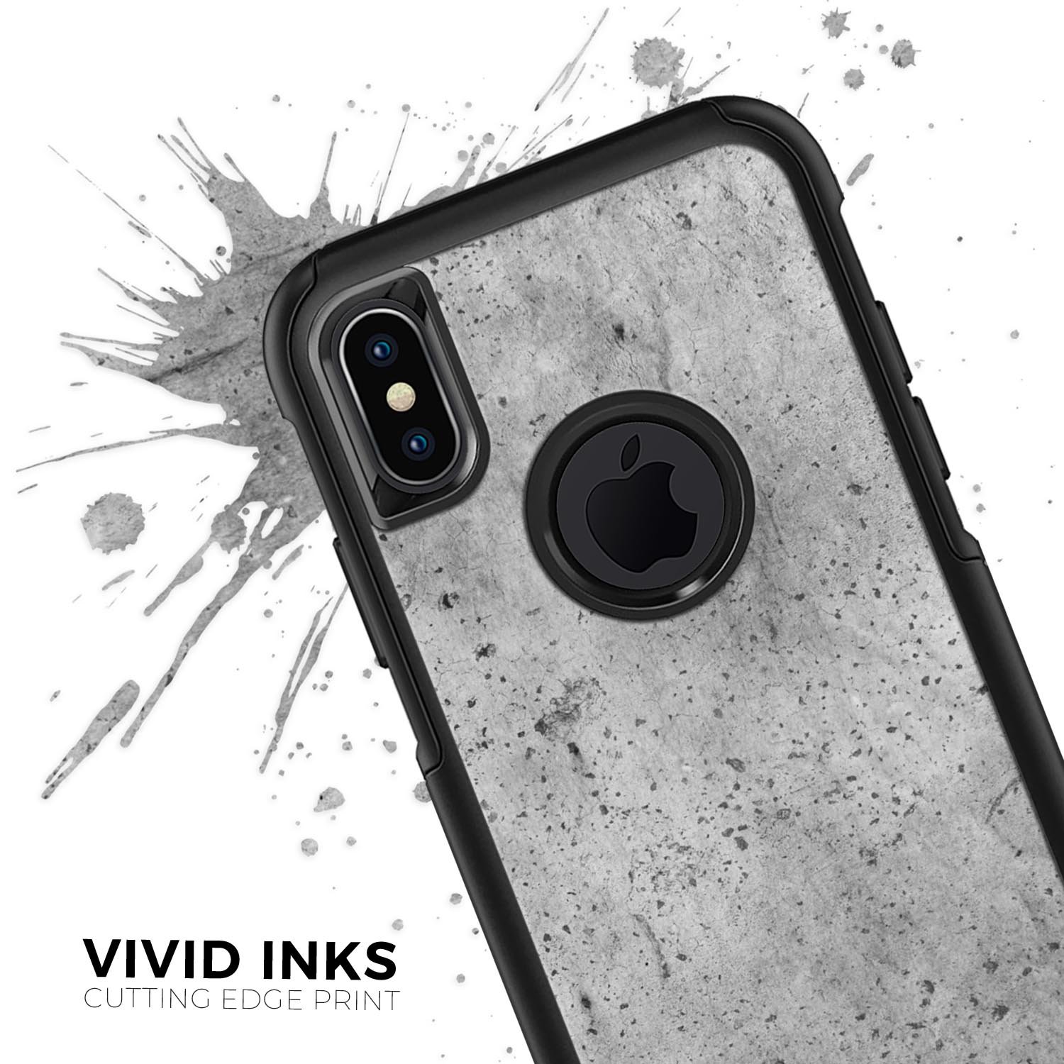 Concrete Grunge Texture Skin Kit for iPhone OtterBox Cases, showcasing a rugged design with a textured finish.