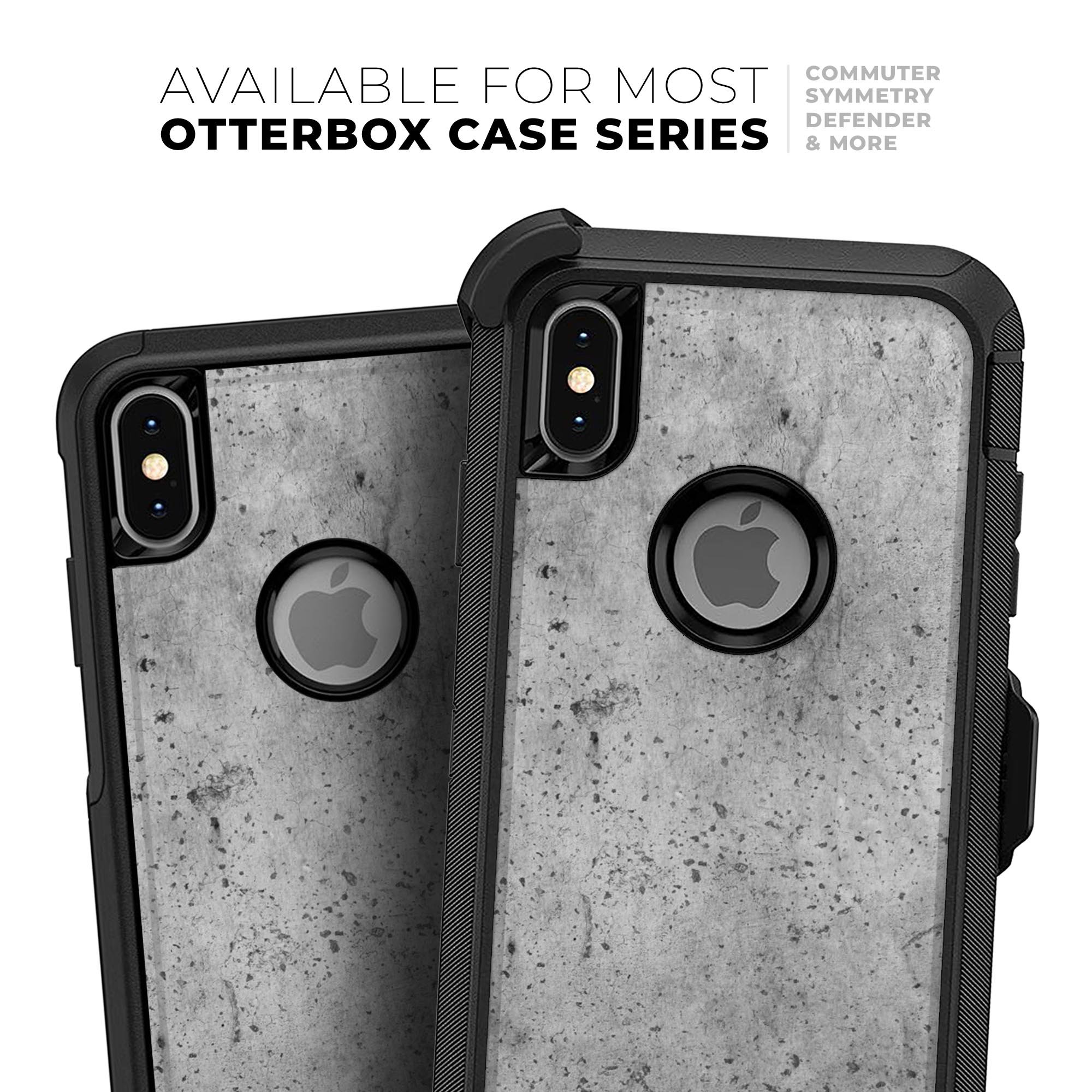 Concrete Grunge Texture Skin Kit for iPhone OtterBox Cases, showcasing a rugged design with a textured finish.