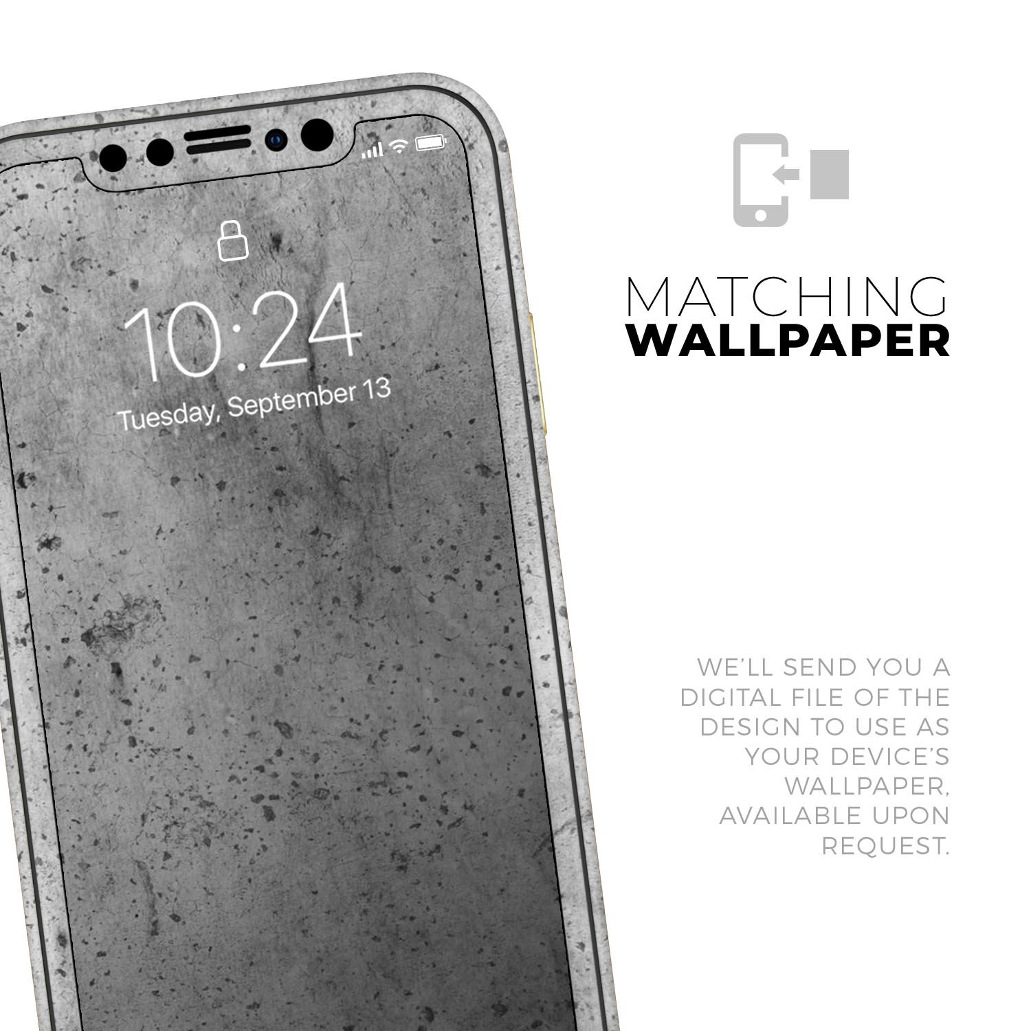 Concrete Grunge Texture skin for Apple iPhone, showcasing a stylish design with a textured finish, perfect for personalizing your device.