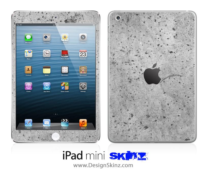 Concrete iPad Skin featuring customizable designs and high-quality vinyl for protection.