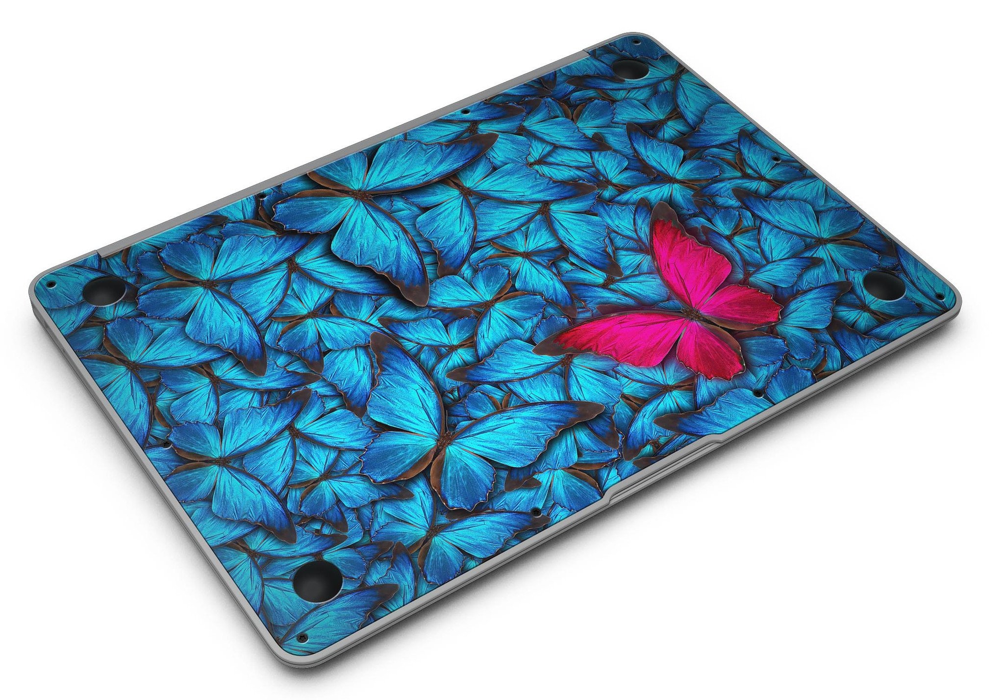 Contrasting Butterfly MacBook Air Skin Kit showcasing vibrant design and premium vinyl material.