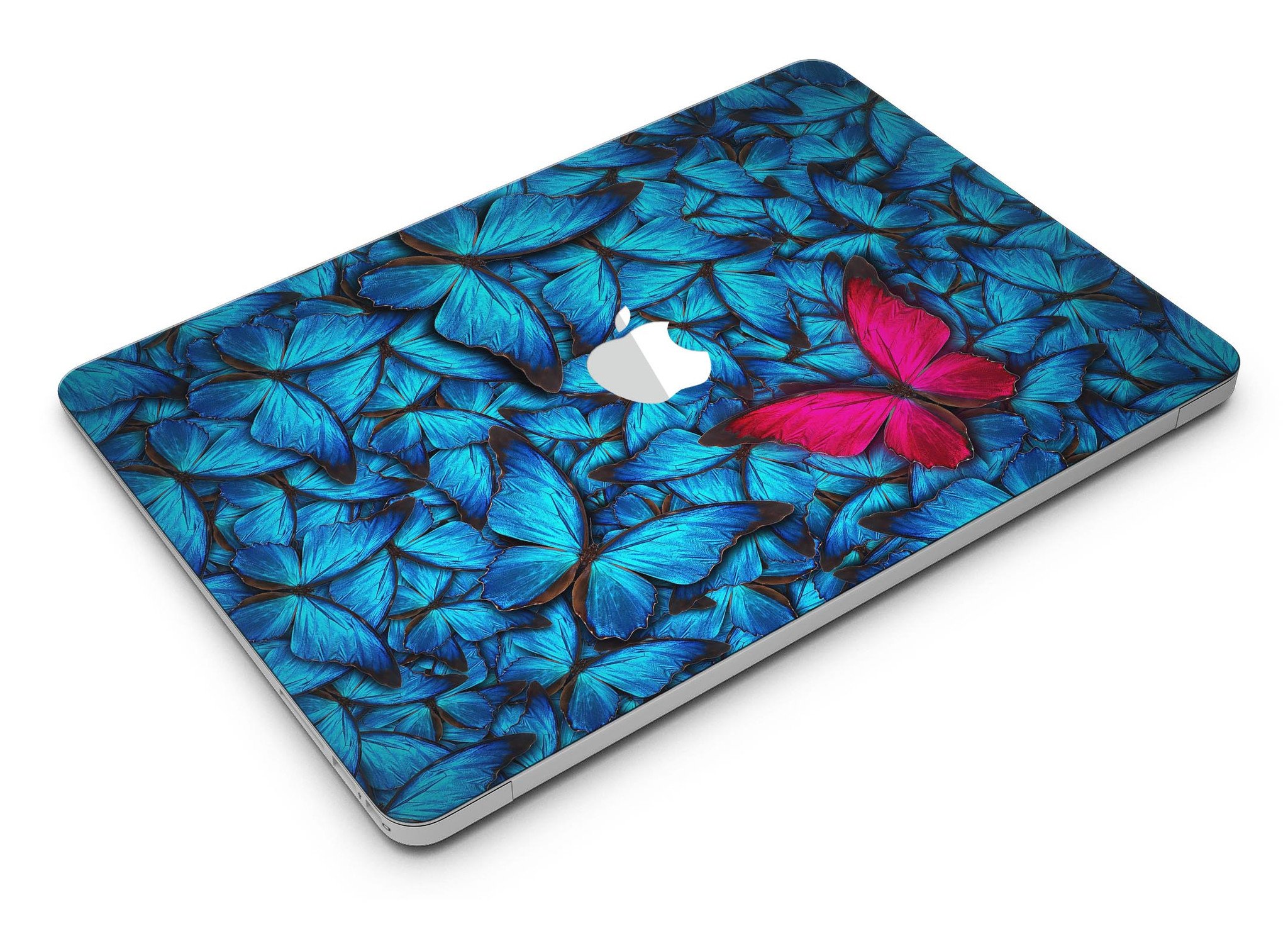 Contrasting Butterfly MacBook Air Skin Kit showcasing vibrant design and premium vinyl material.