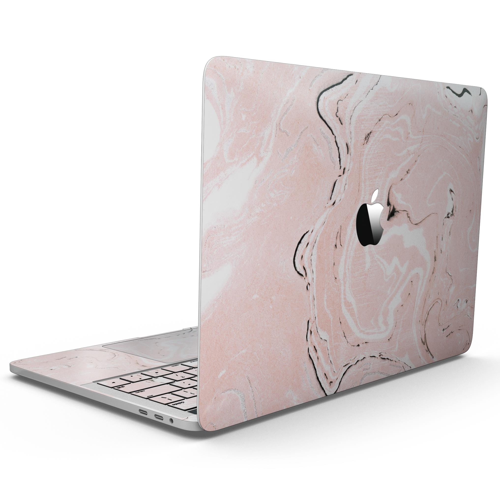 Coral 19 Textured Marble Skin Kit for 13" MacBook Pro without Touch Bar, showcasing a stylish marble design.