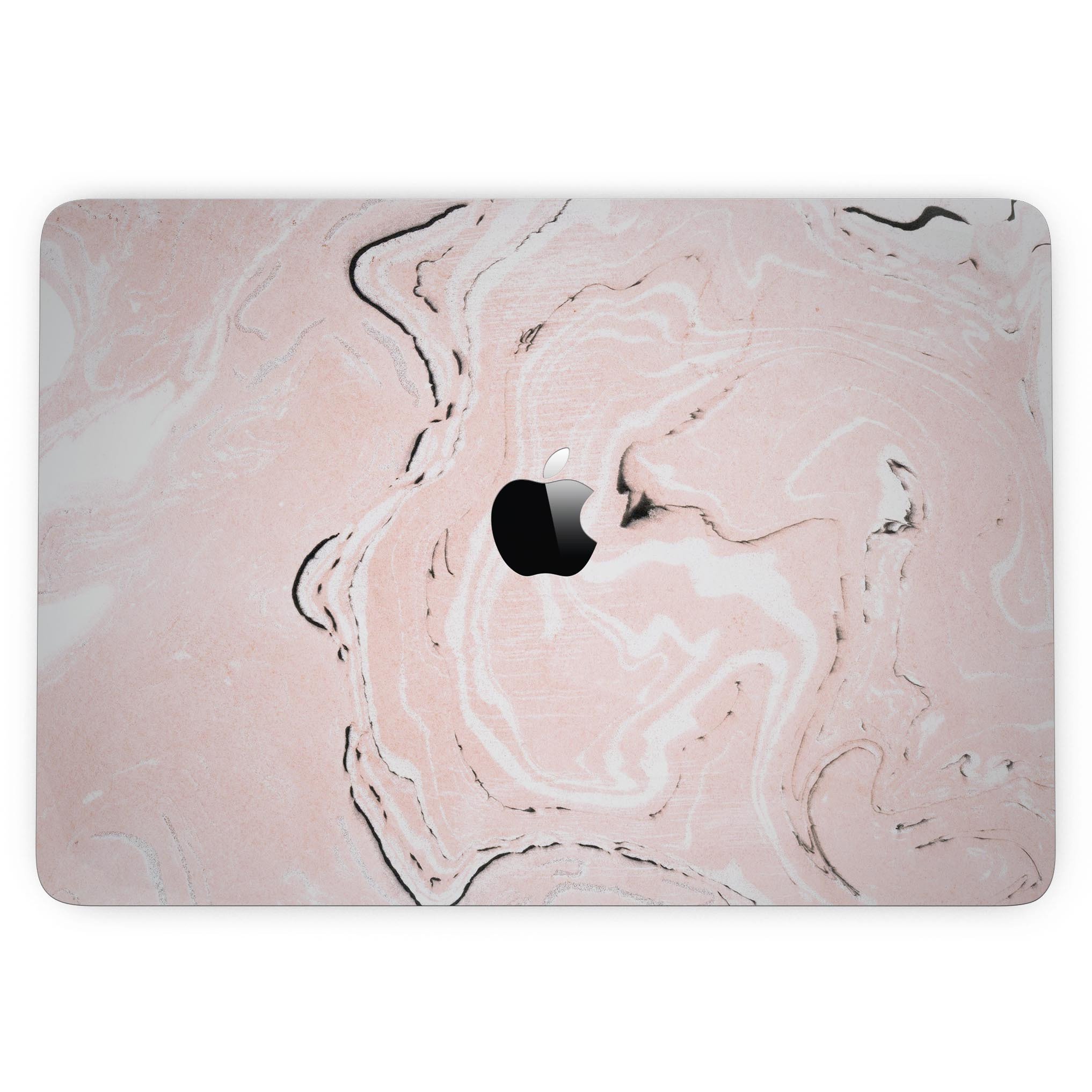 Coral 19 Textured Marble Skin Kit for 13" MacBook Pro without Touch Bar, showcasing a stylish marble design.