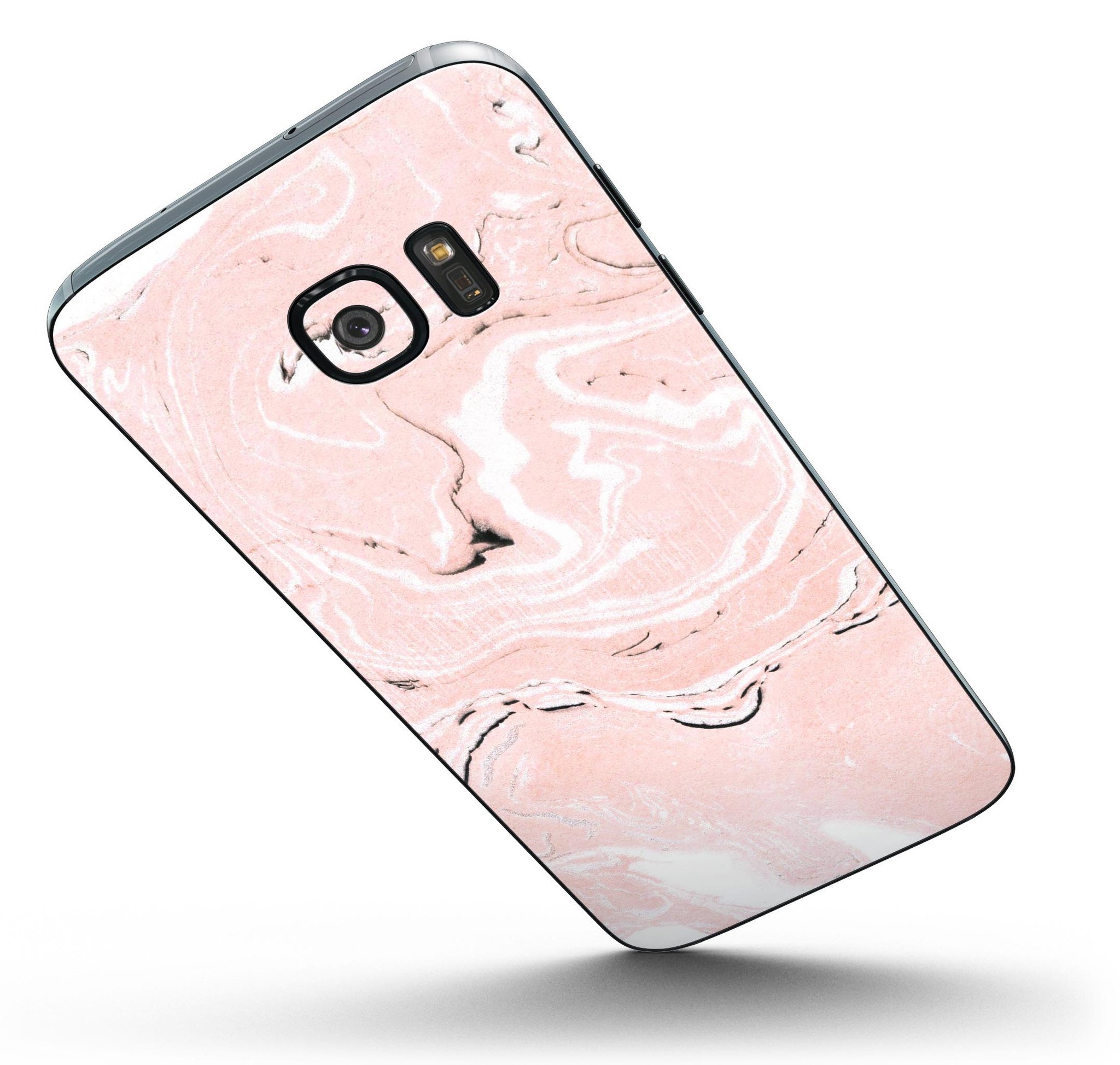 Coral 19 Textured Marble Skin-Kit for Samsung Galaxy S7 and S7 Edge, showcasing a stylish design with a premium vinyl finish.