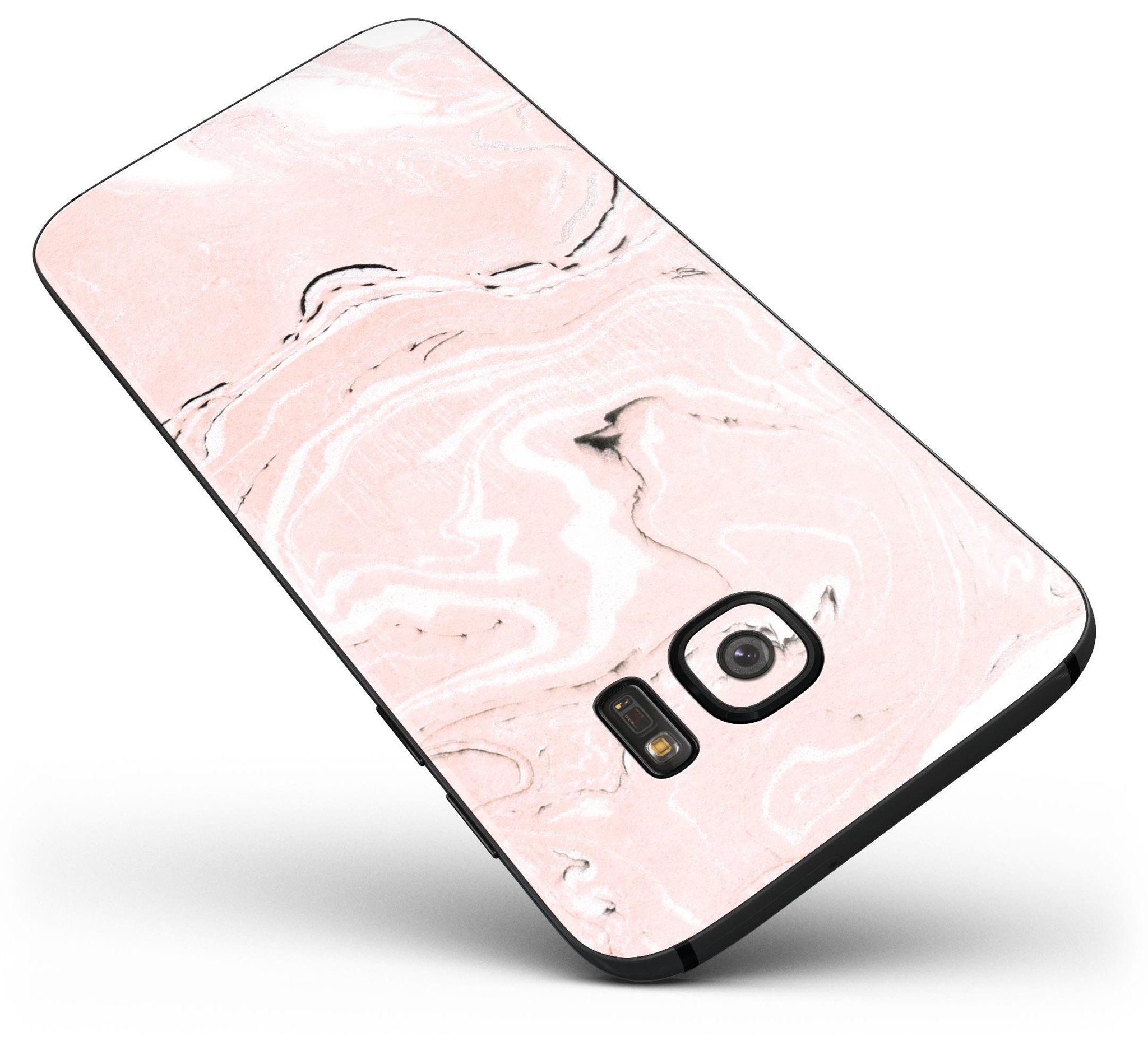 Coral 19 Textured Marble Skin-Kit for Samsung Galaxy S7 and S7 Edge, showcasing a stylish design with a premium vinyl finish.