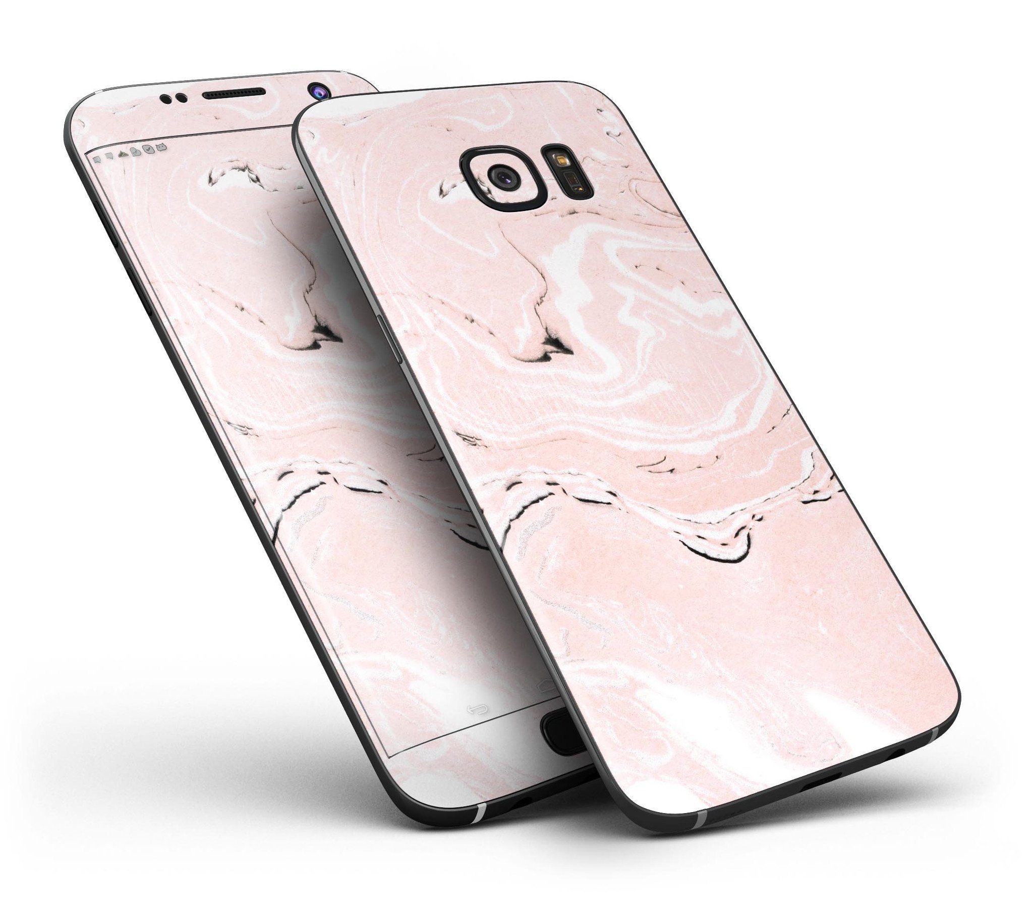 Coral 19 Textured Marble Skin-Kit for Samsung Galaxy S7 and S7 Edge, showcasing a stylish design with a premium vinyl finish.