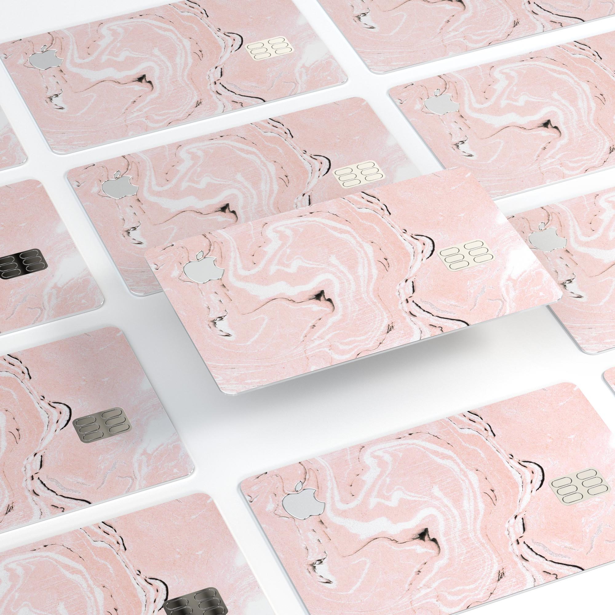 Coral 19 Textured Marble decal skin for Apple Card, showcasing its premium design and protective features.