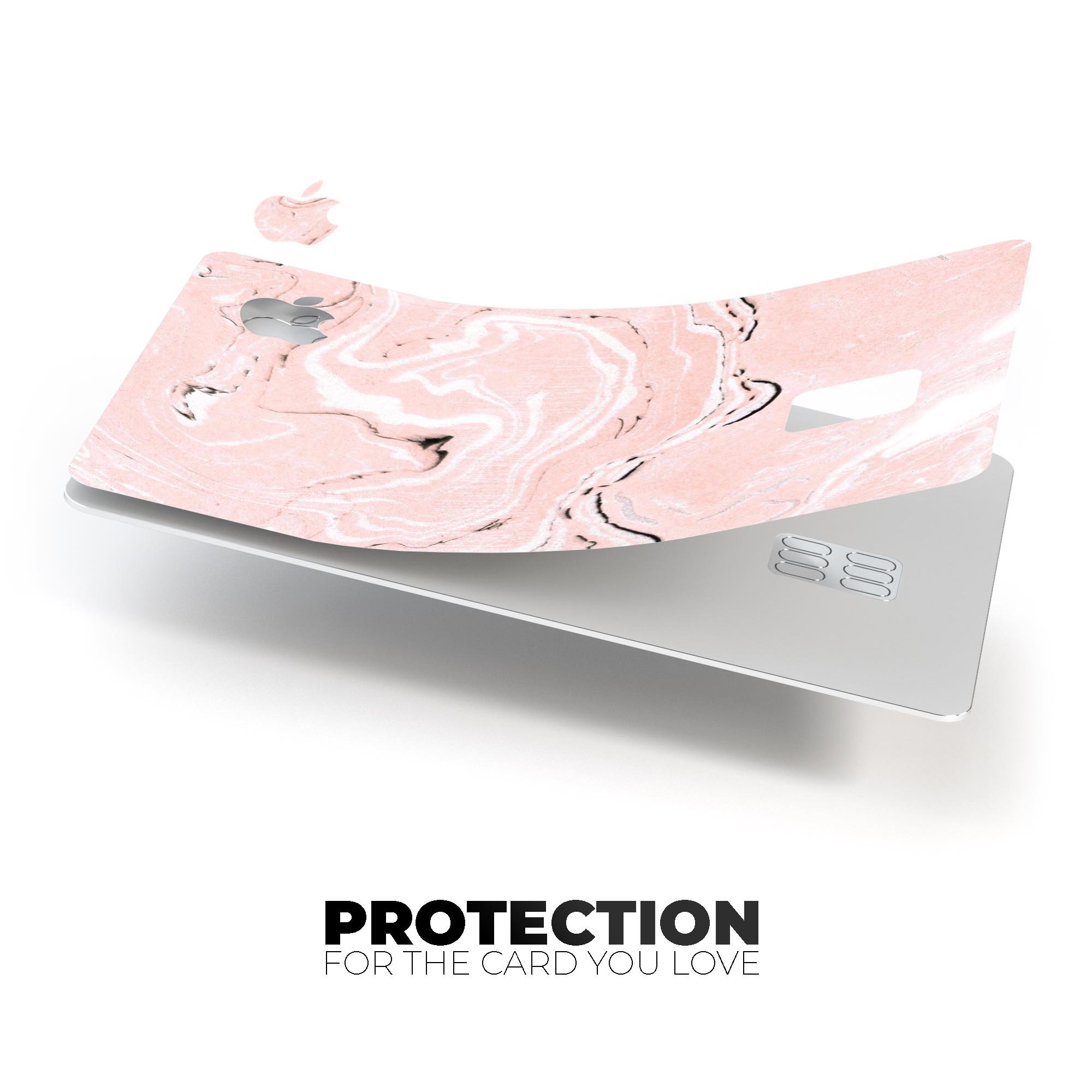 Coral 19 Textured Marble decal skin for Apple Card, showcasing its premium design and protective features.