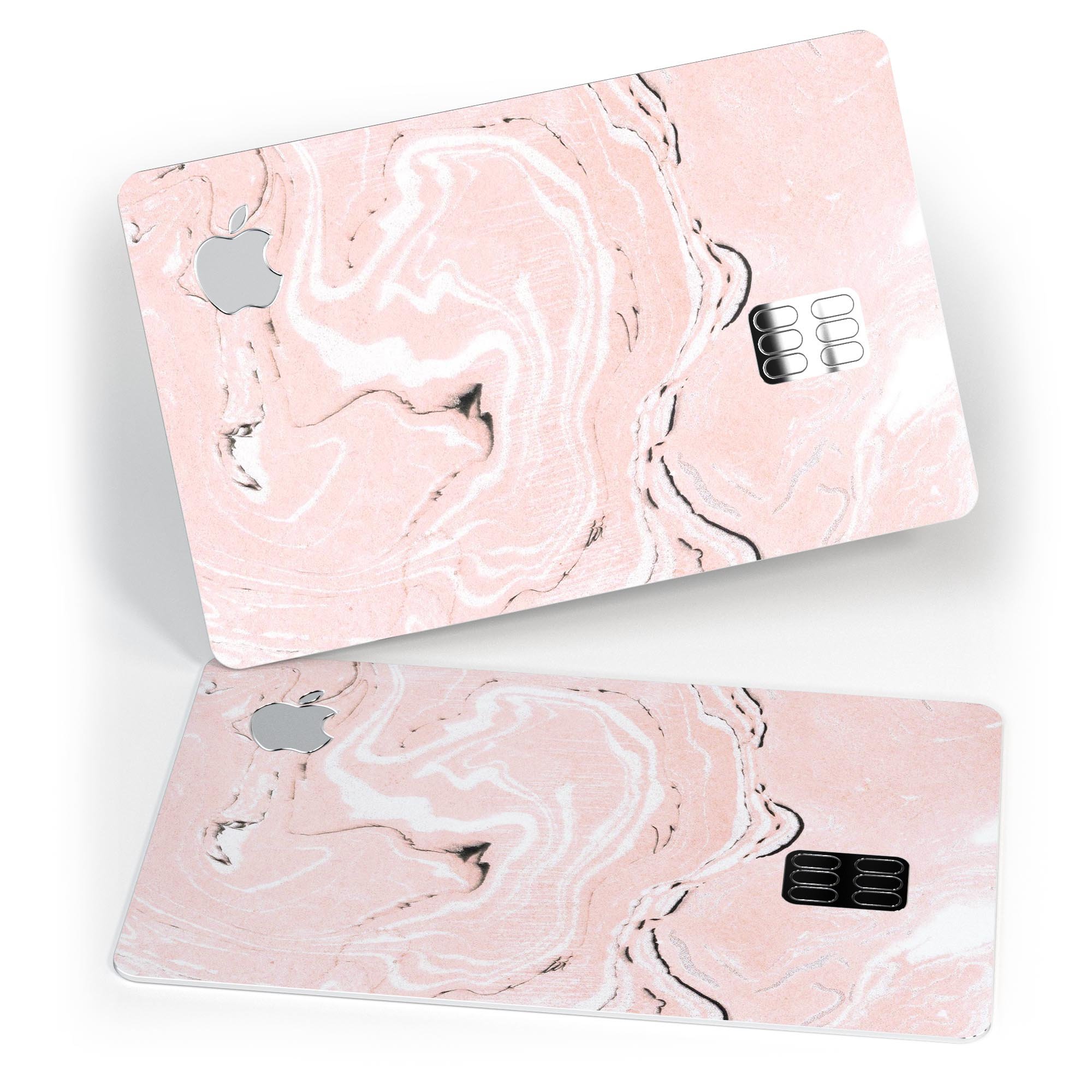 Coral 19 Textured Marble decal skin for Apple Card, showcasing its premium design and protective features.