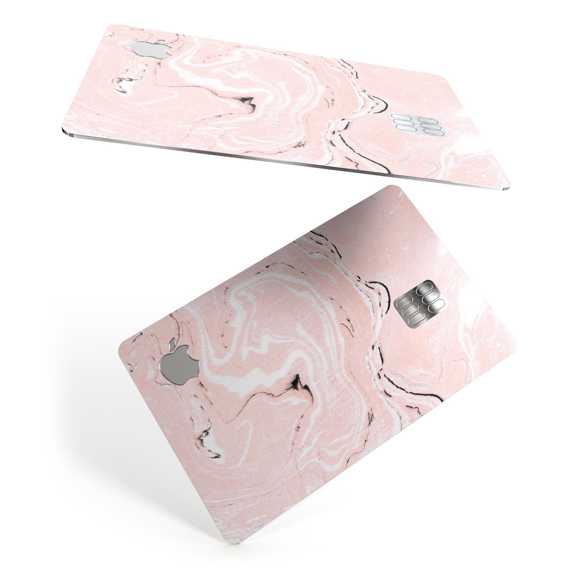 Coral 19 Textured Marble decal skin for Apple Card, showcasing its premium design and protective features.