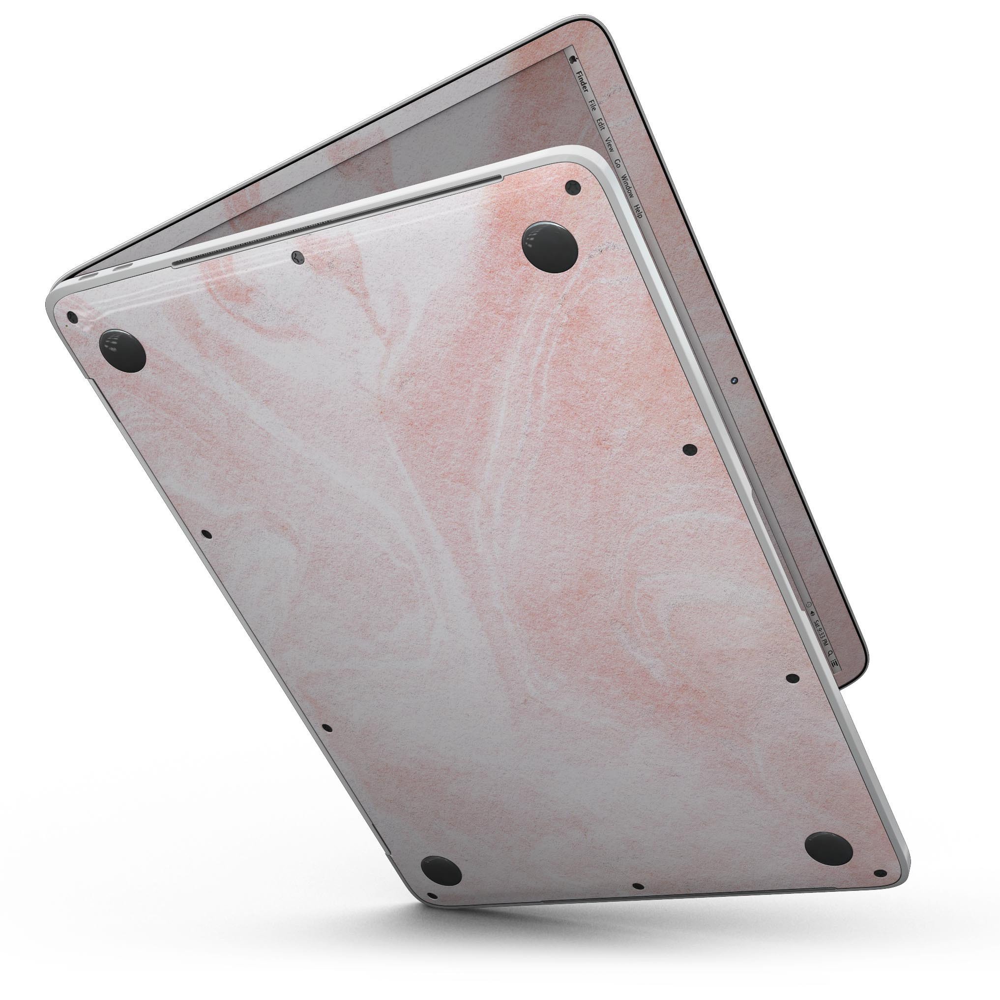 Coral 39 Textured Marble Skin Kit for 13" MacBook Pro without Touch Bar, showcasing a stylish marble design.