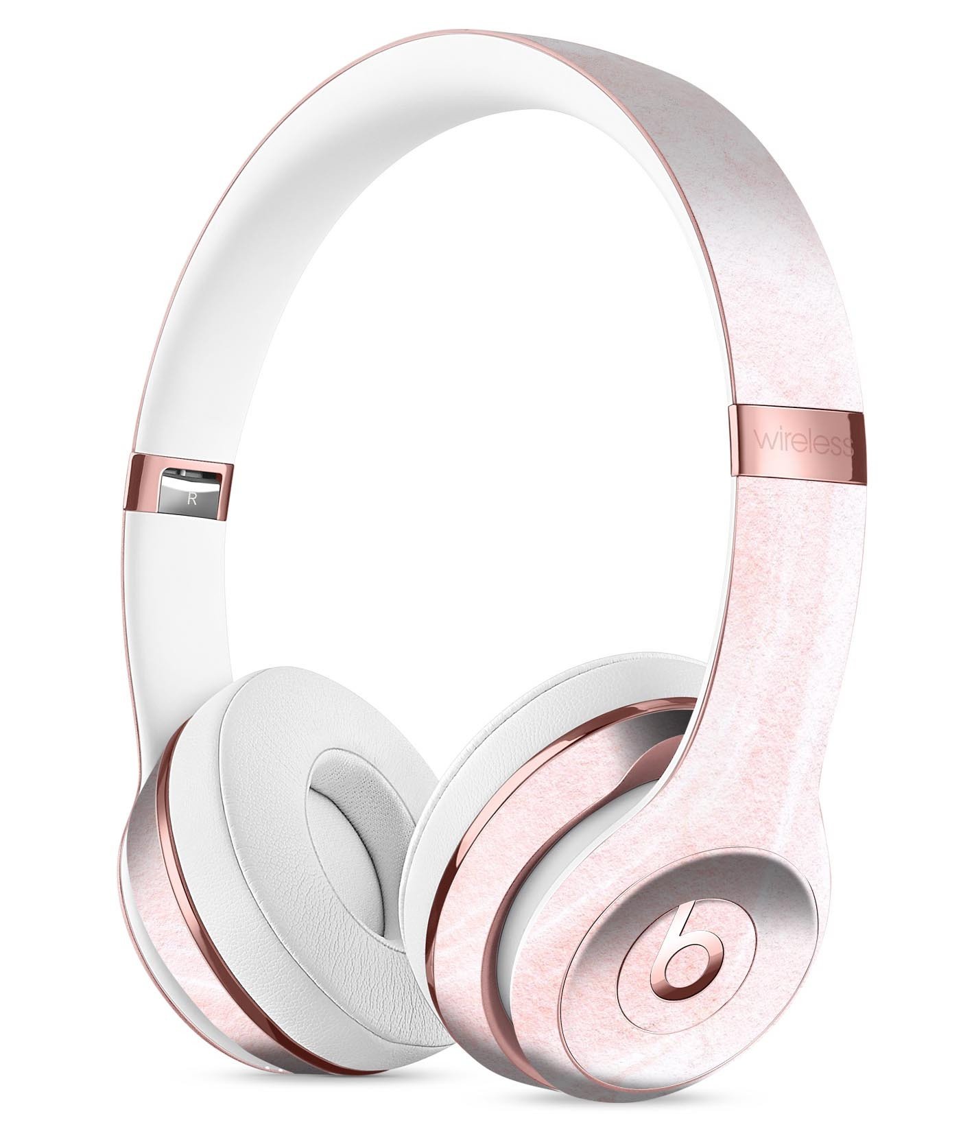 Coral 39 Textured Marble Skin Kit for Beats by Dre Solo 3 Wireless Headphones, showcasing a stylish design and premium vinyl material.