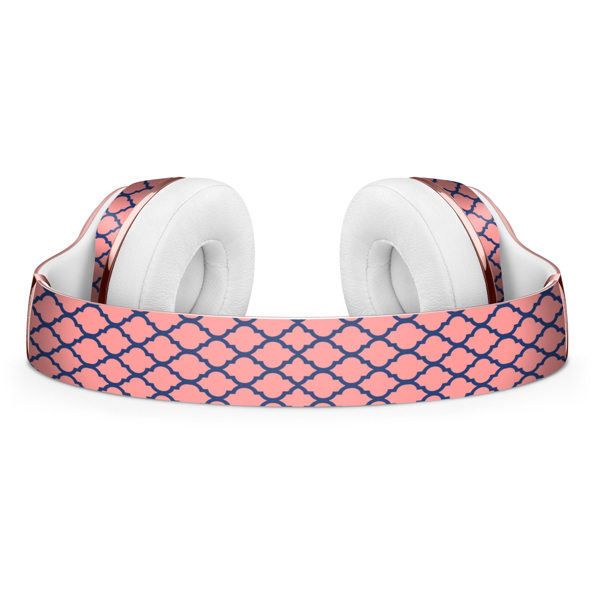 Coral and Moroccan Pattern Full-Body Skin Kit for Beats by Dre Solo 3 Wireless Headphones, showcasing vibrant colors and intricate design.