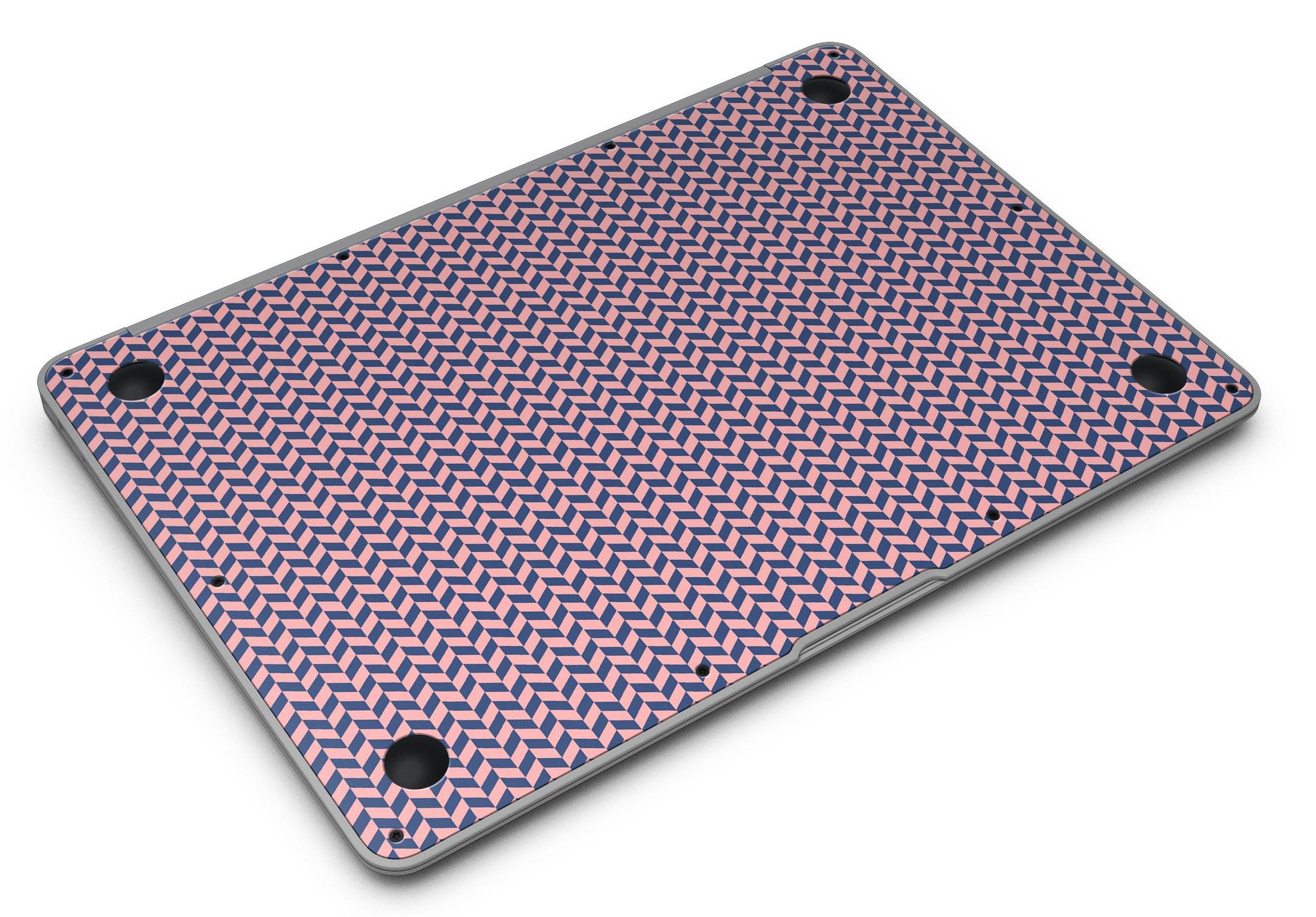 Coral and navy micro woven pattern skin kit for MacBook Air, showcasing vibrant colors and a sleek design.