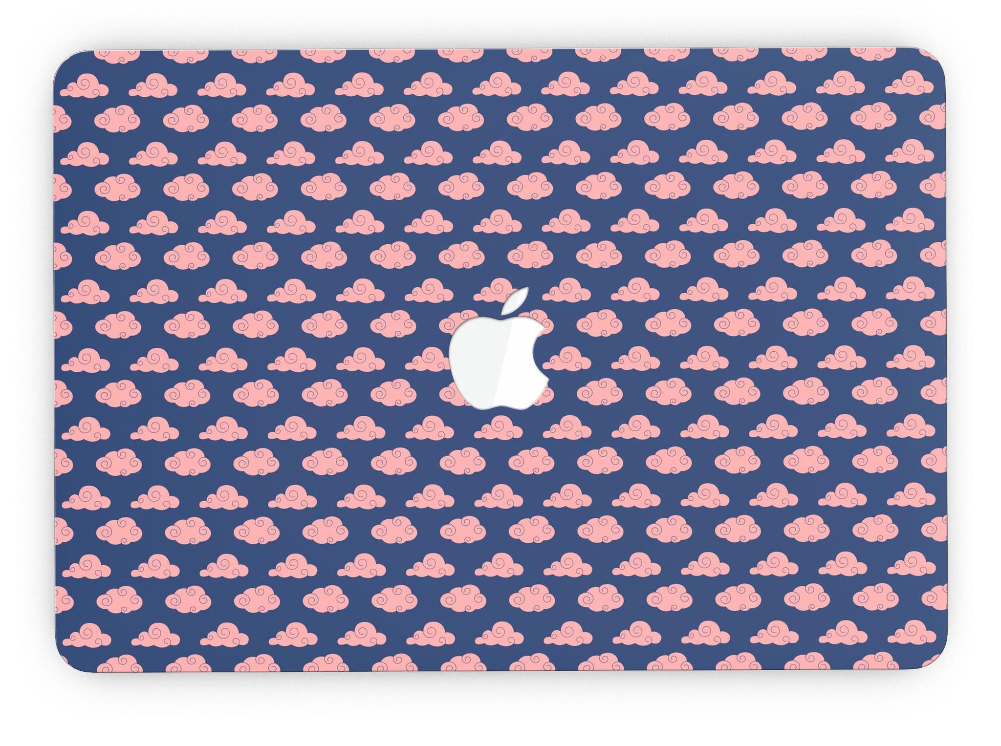 Coral Micro Cloud Swirls skin for MacBook Pro with Retina Display, showcasing vibrant colors and a sleek design.