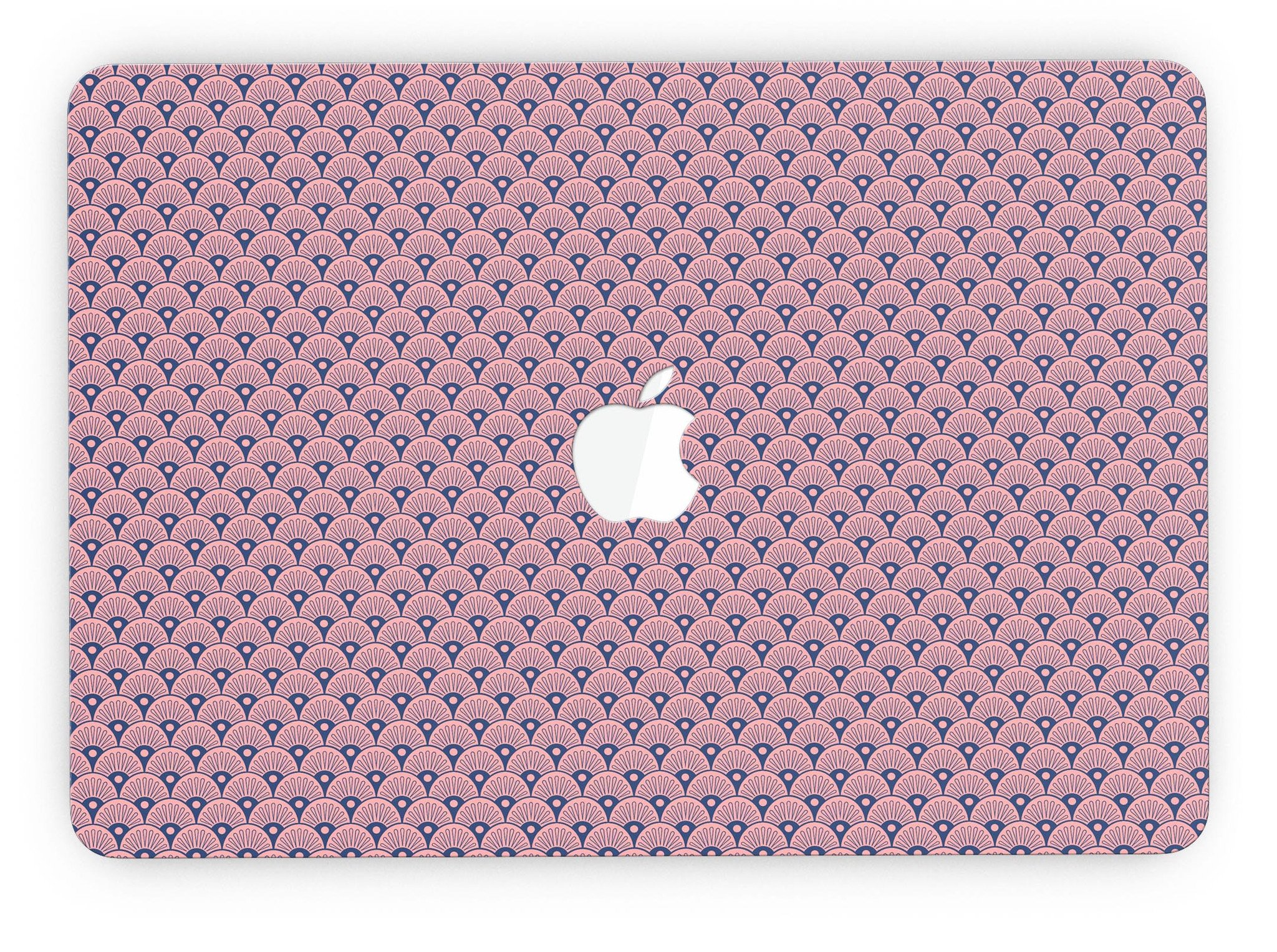 Coral SemiCircles skin design for MacBook Pro with Retina Display, showcasing vibrant colors and a sleek fit.