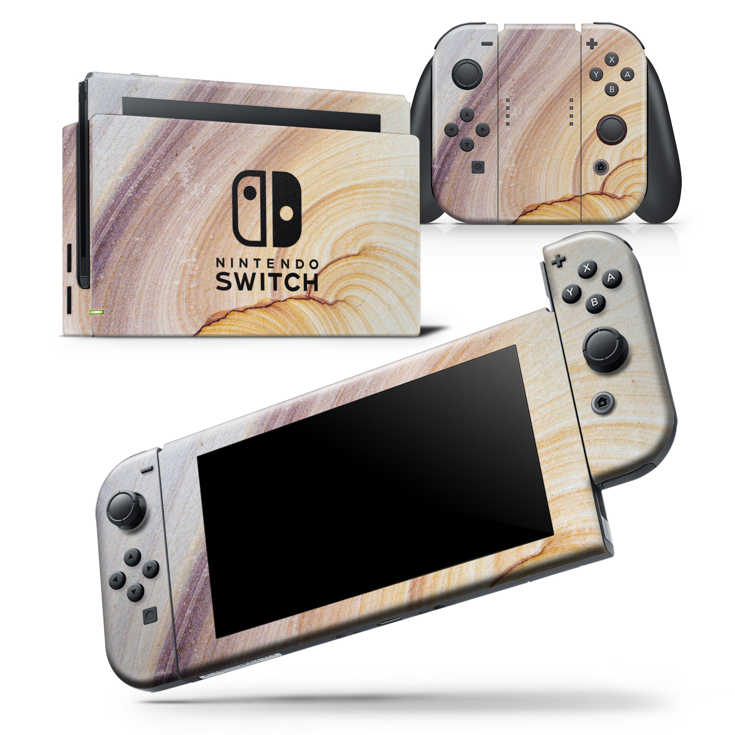 Coral Slate skin wrap decal for Nintendo Switch Lite, showcasing a vibrant design that fits snugly on the console and dock.