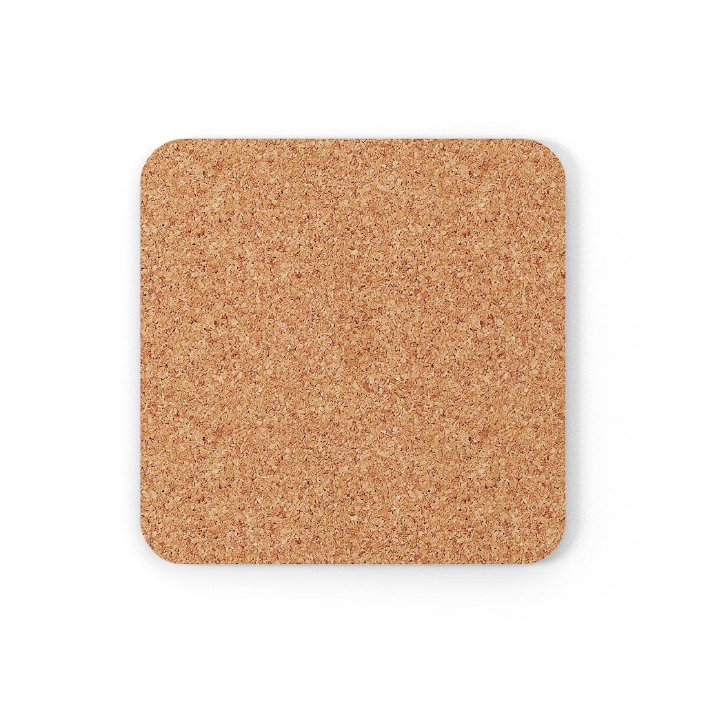 Corkwood Coaster 4 Piece Set featuring high-gloss MDF top and cork back, ideal for home decor.