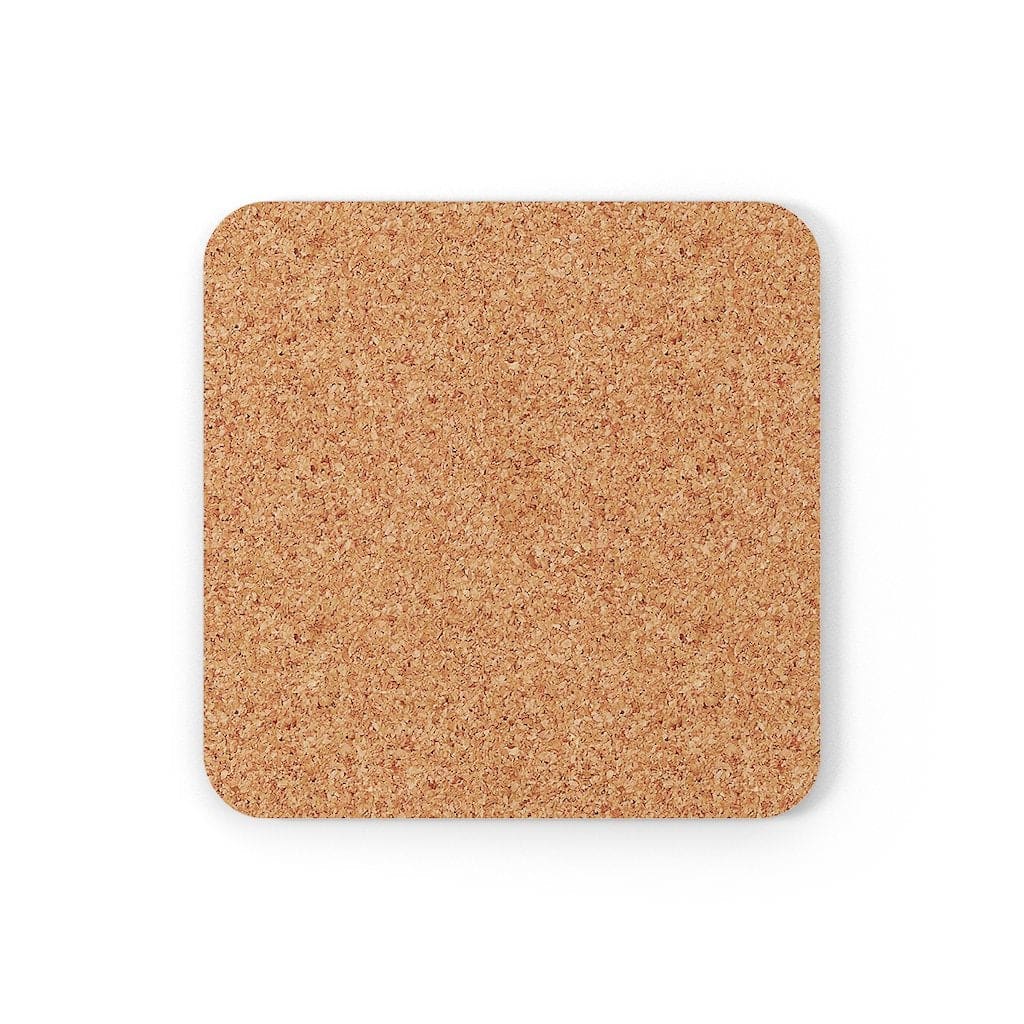 Corkwood Coaster Set featuring the Periodic Table of the Elements, showcasing a high-gloss finish and cork backing.