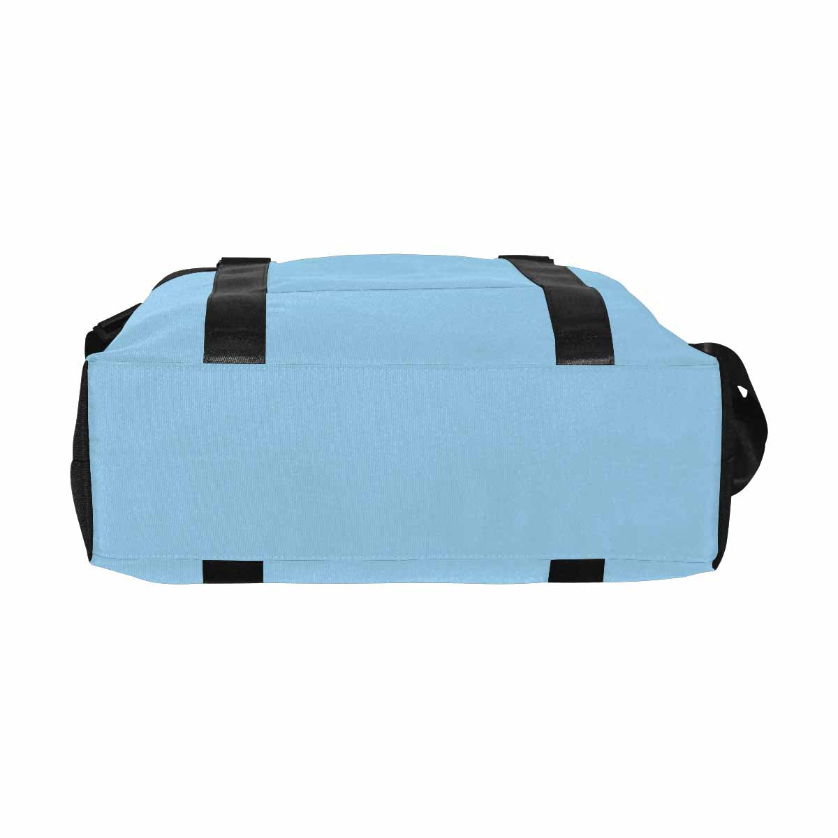 Cornflower Blue Duffel Bag featuring durable oxford fabric, spacious compartments, and adjustable strap, perfect for travel.