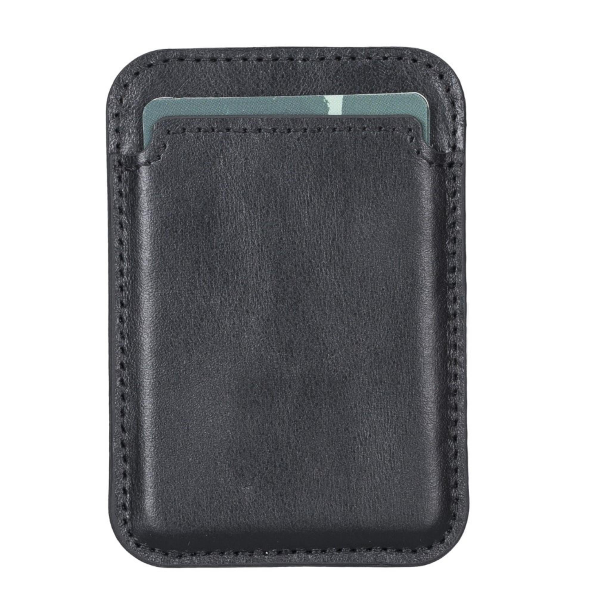 Cortland Full-Grain Leather Card Holder Wallet with Magnet, showcasing its elegant design and premium leather finish.